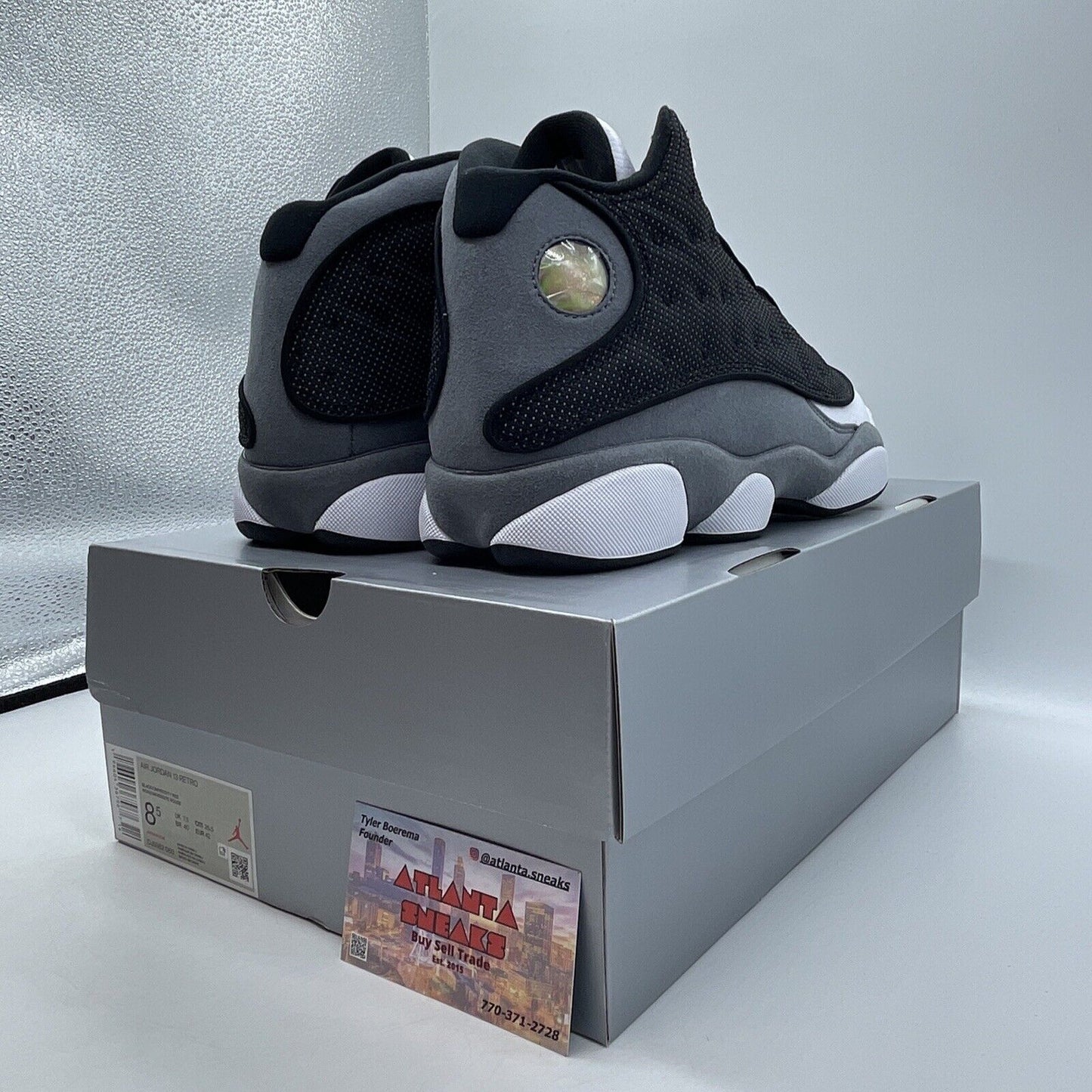 Size 8.5 - Air Jordan 13 Retro Black Flint White Black Grey Suede (DJ5982-060)