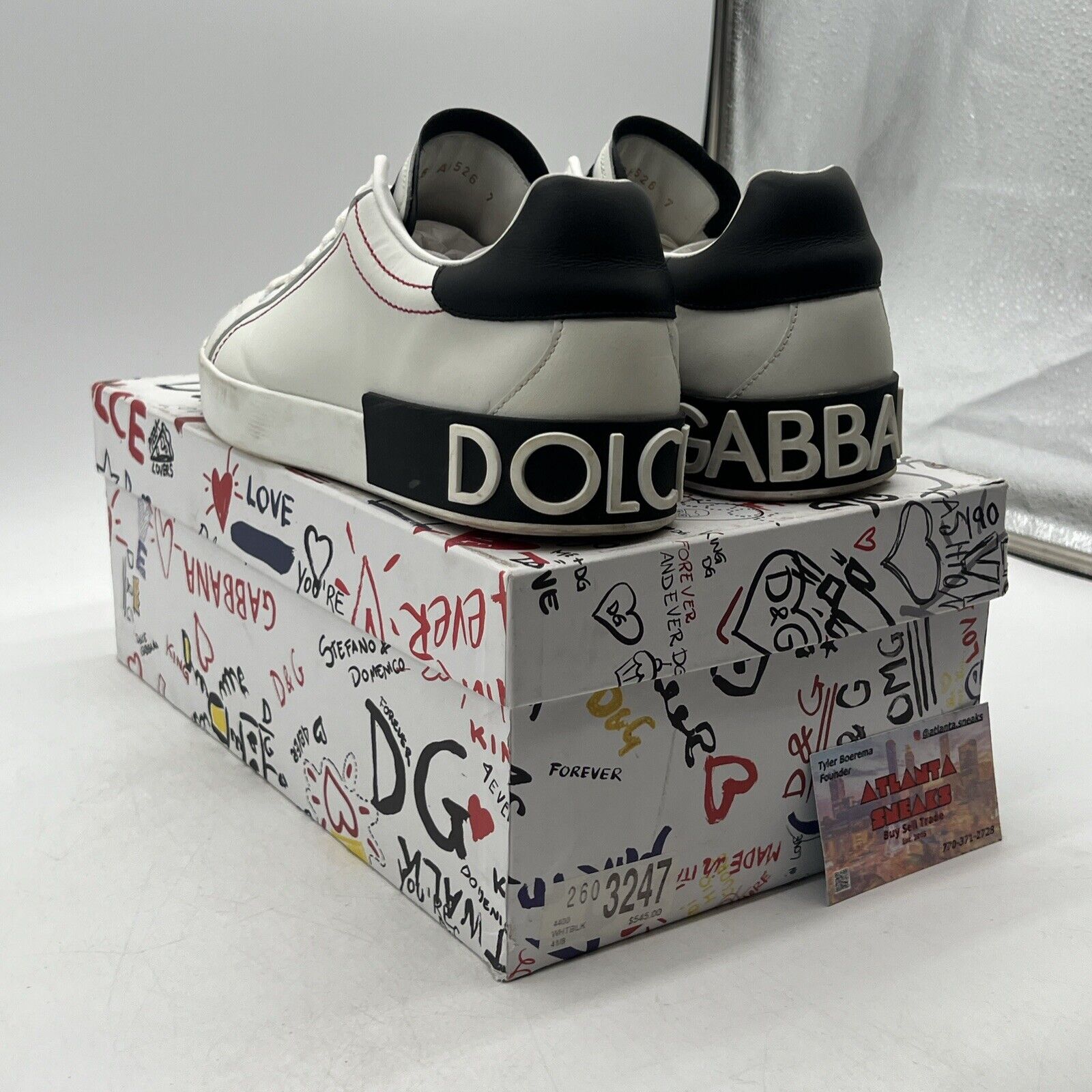 Size 8 - Dolce&Gabbana Low White Leather (CS1587-AH526-8l617)