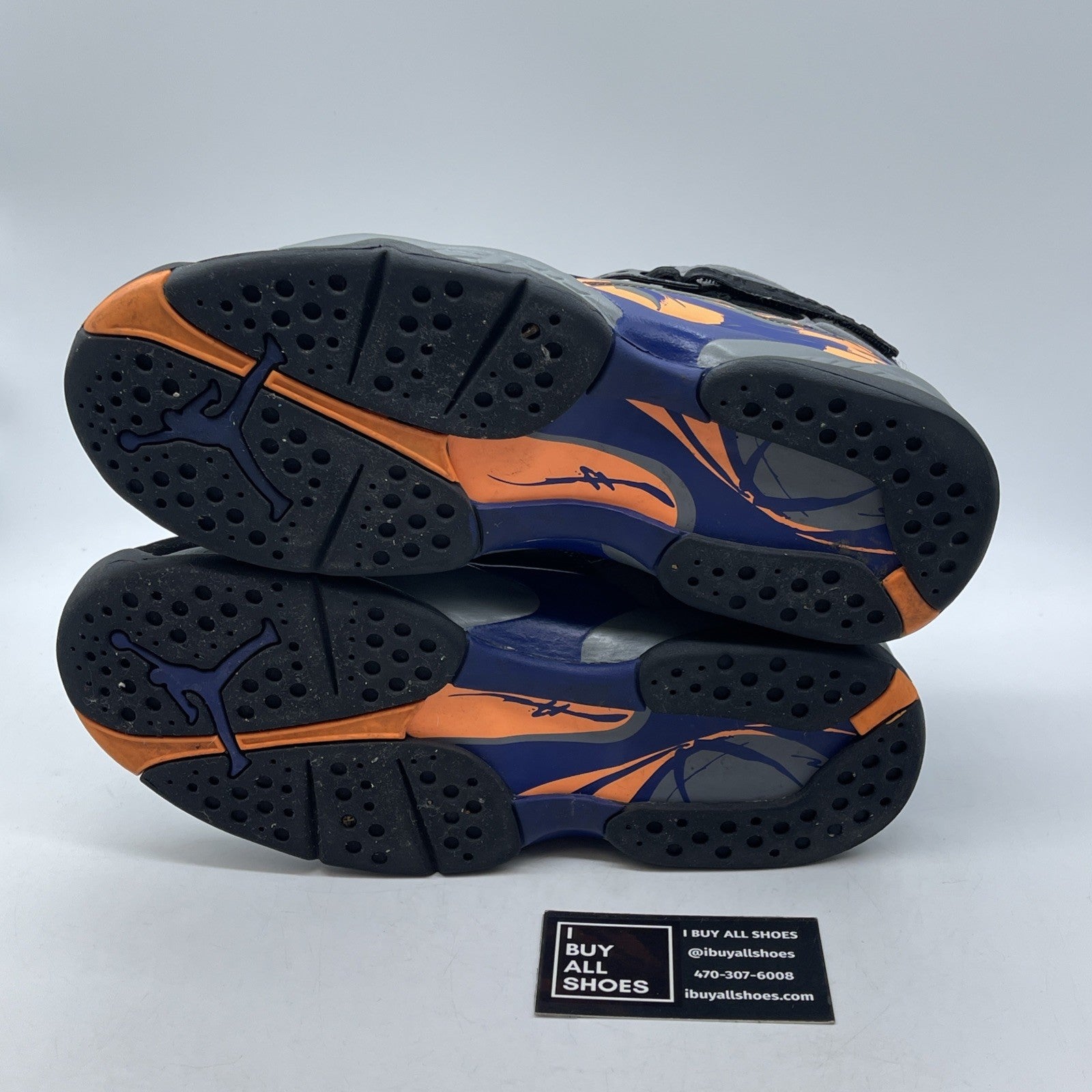 Size 9 - Air Jordan 8 Retro Phoenix Suns Grey Black Suede (305381-043)