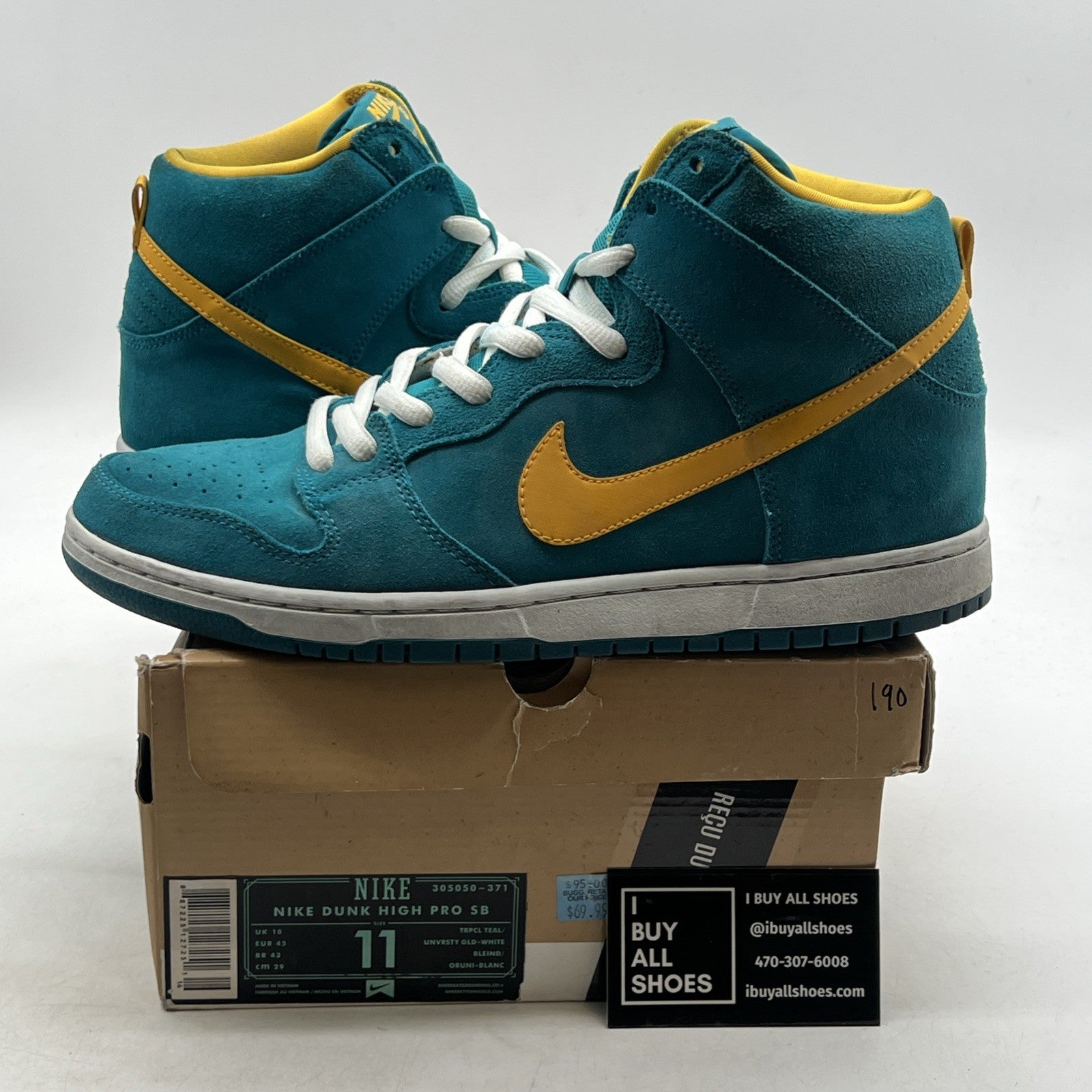 Size 11 - Nike Dunk Pro SB High Tropical Teal (305050-371)