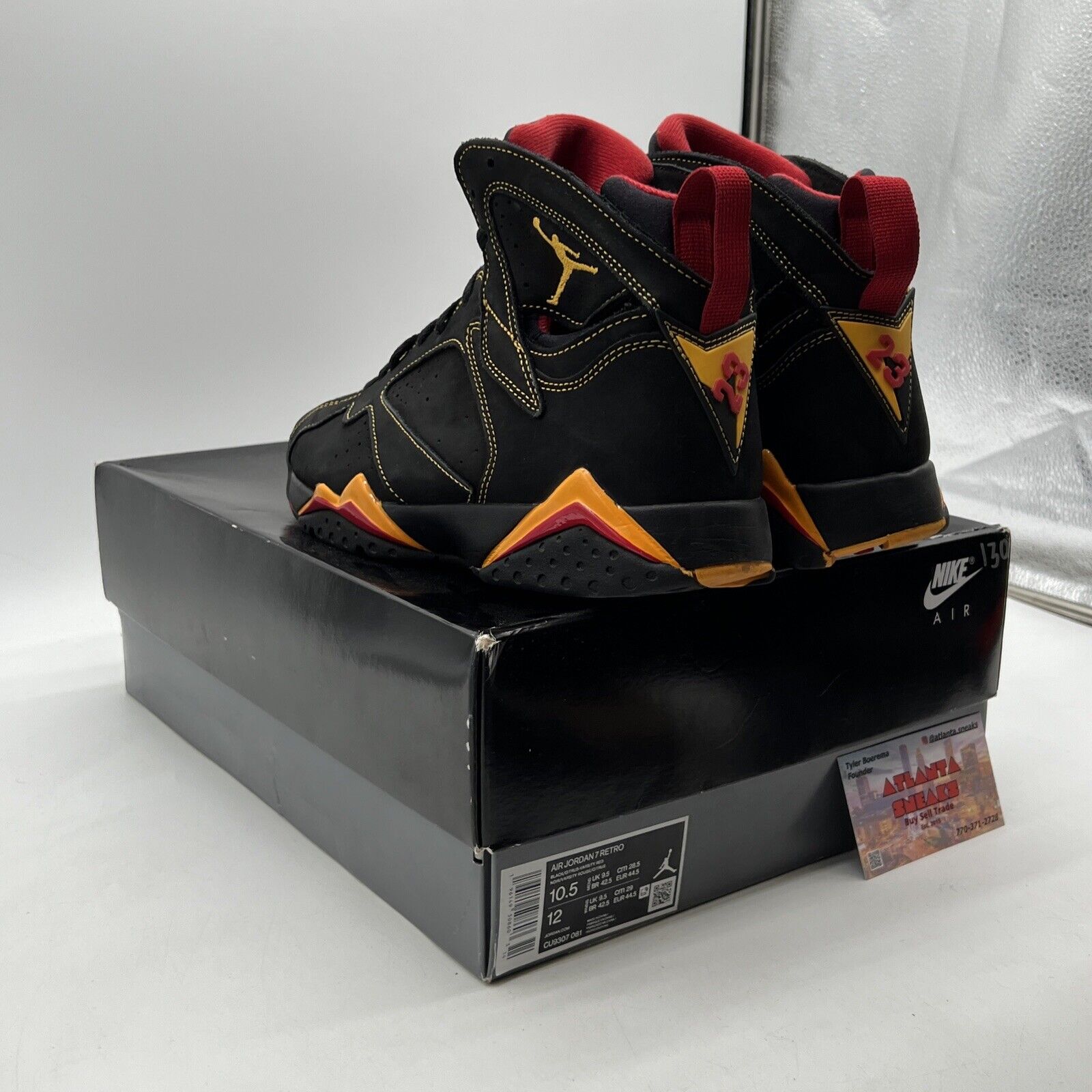 Size 10.5 - Jordan 7 Retro Citrus Black Yellow Red Suede (CU9307-081)