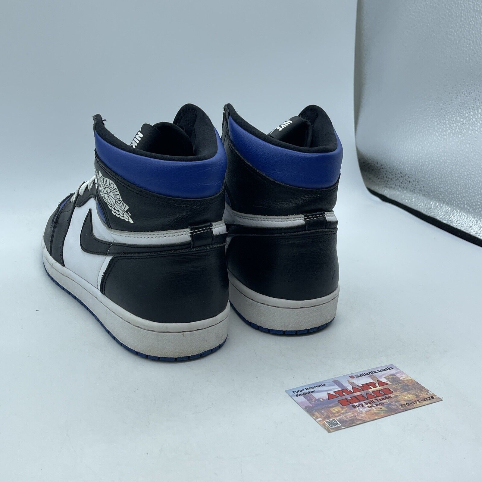 Size 9.5 - Jordan 1 Retro OG High Royal Toe Black Blue White (555088-041)
