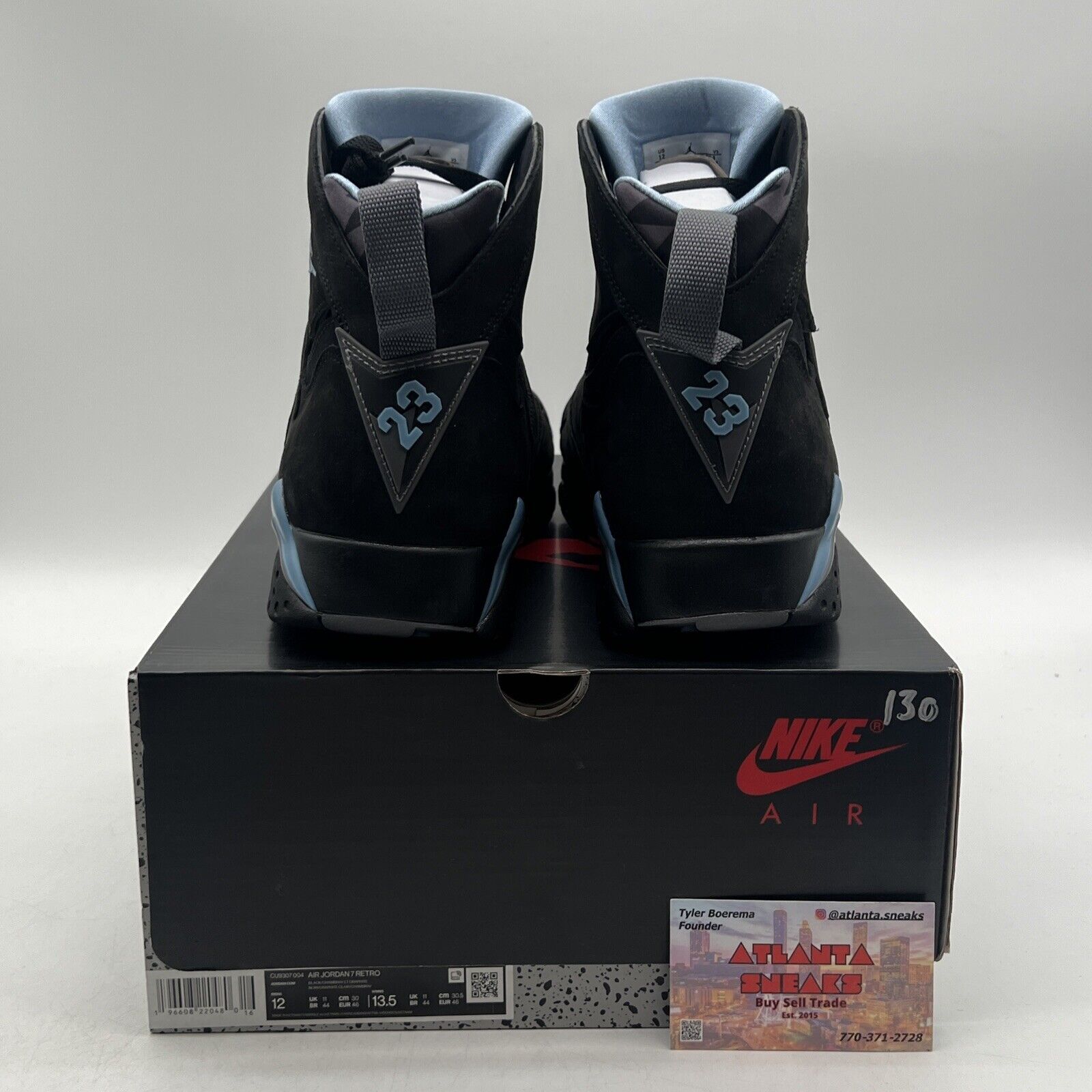 Size 12 - Air Jordan 7 Retro 2023 Chambray Black Suede (CU9307-004)