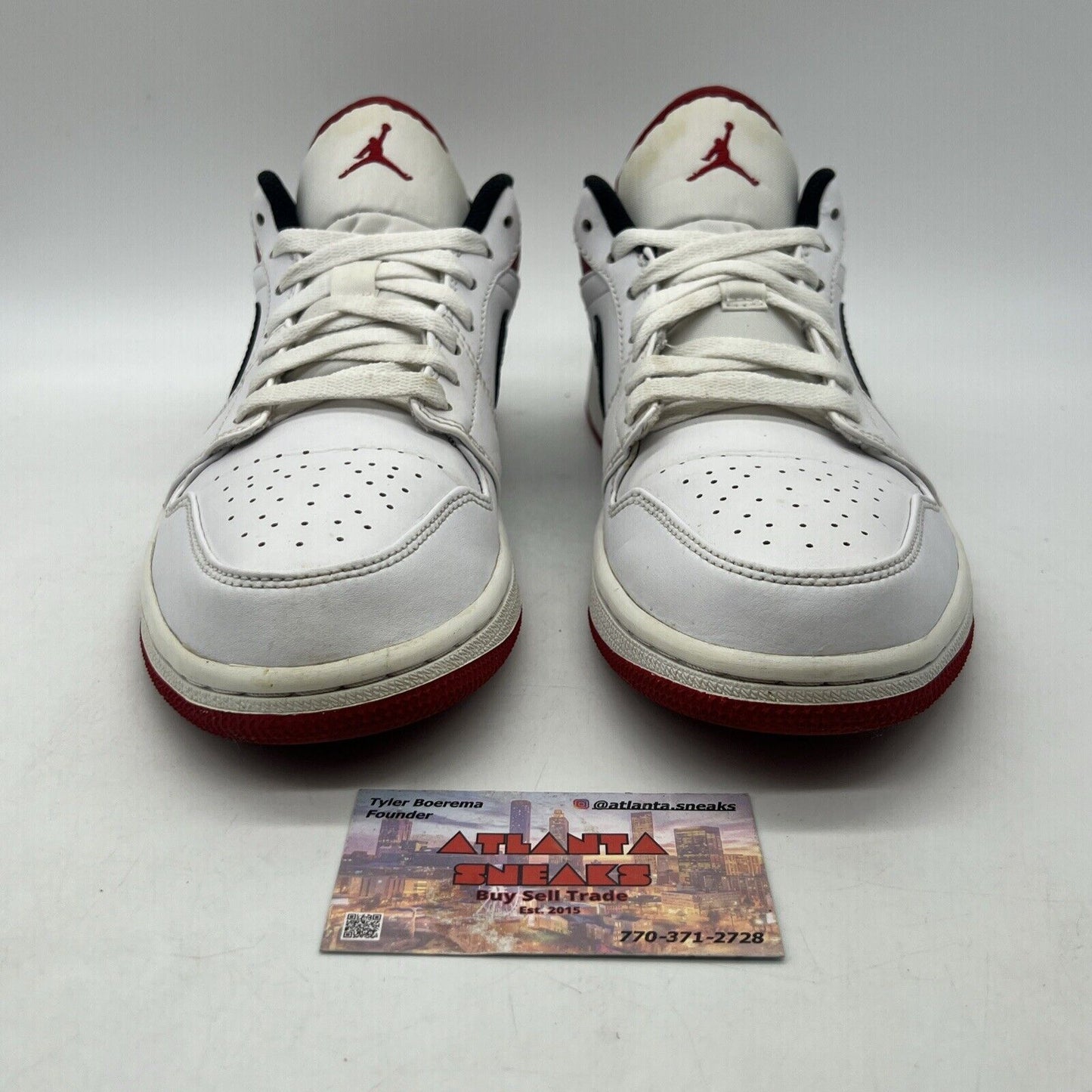 Size 9 - Air Jordan 1 Low White University Red White (553558-118)