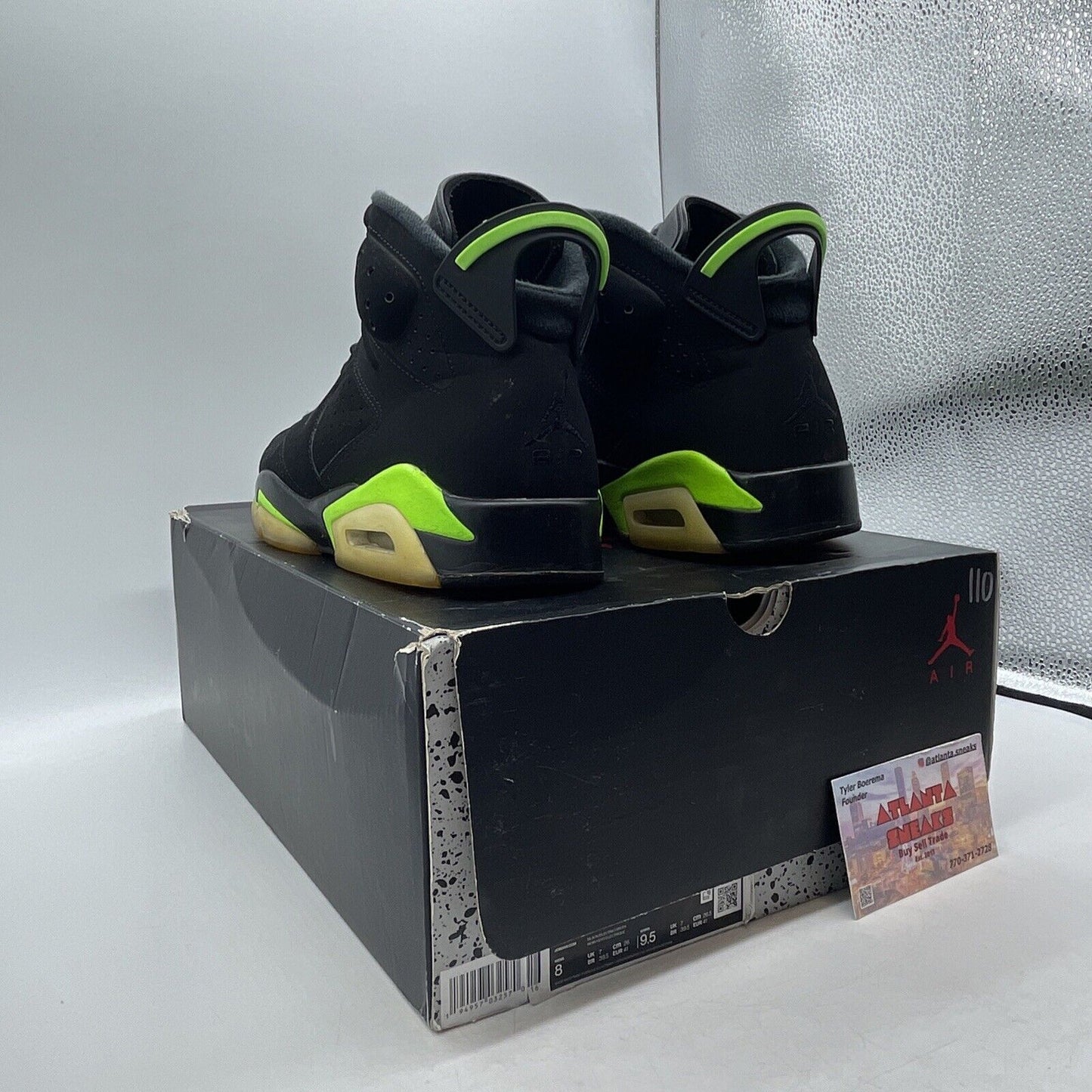 Size 8 - Jordan 6 Retro Electric Green Black Suede (CT8529-003)