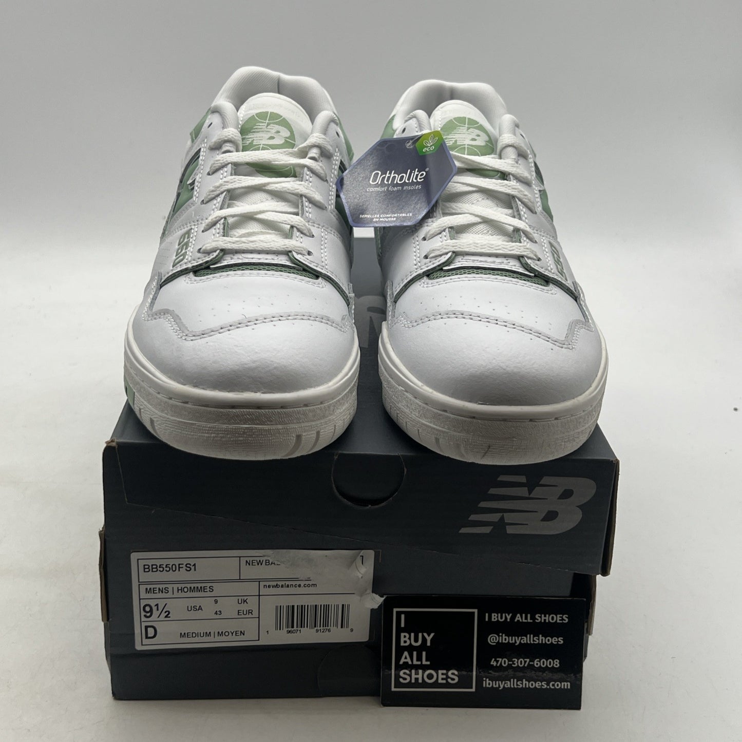 Size 9.5 - New Balance 550 White Mint Green (BB550FS1)