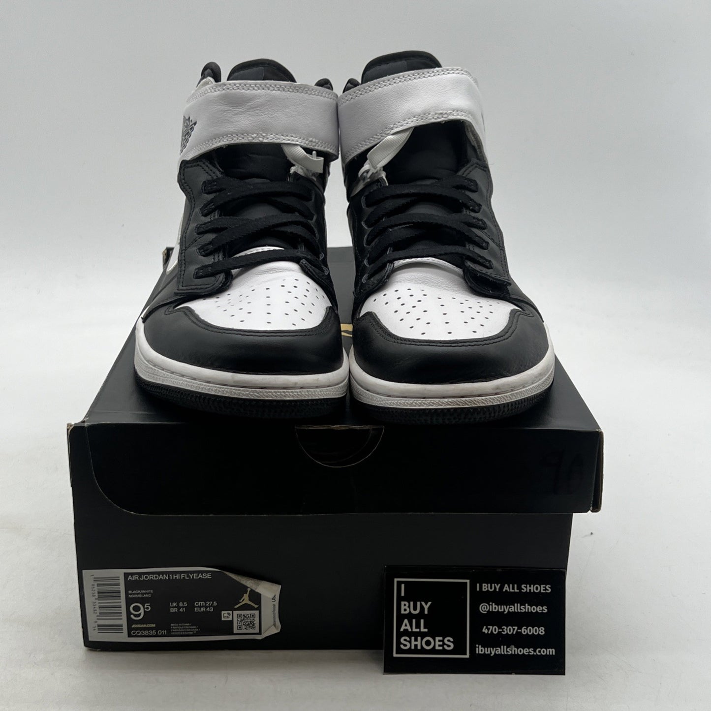 Size 9.5 - Air Jordan 1 FlyEase High Black White (CQ3835-011)