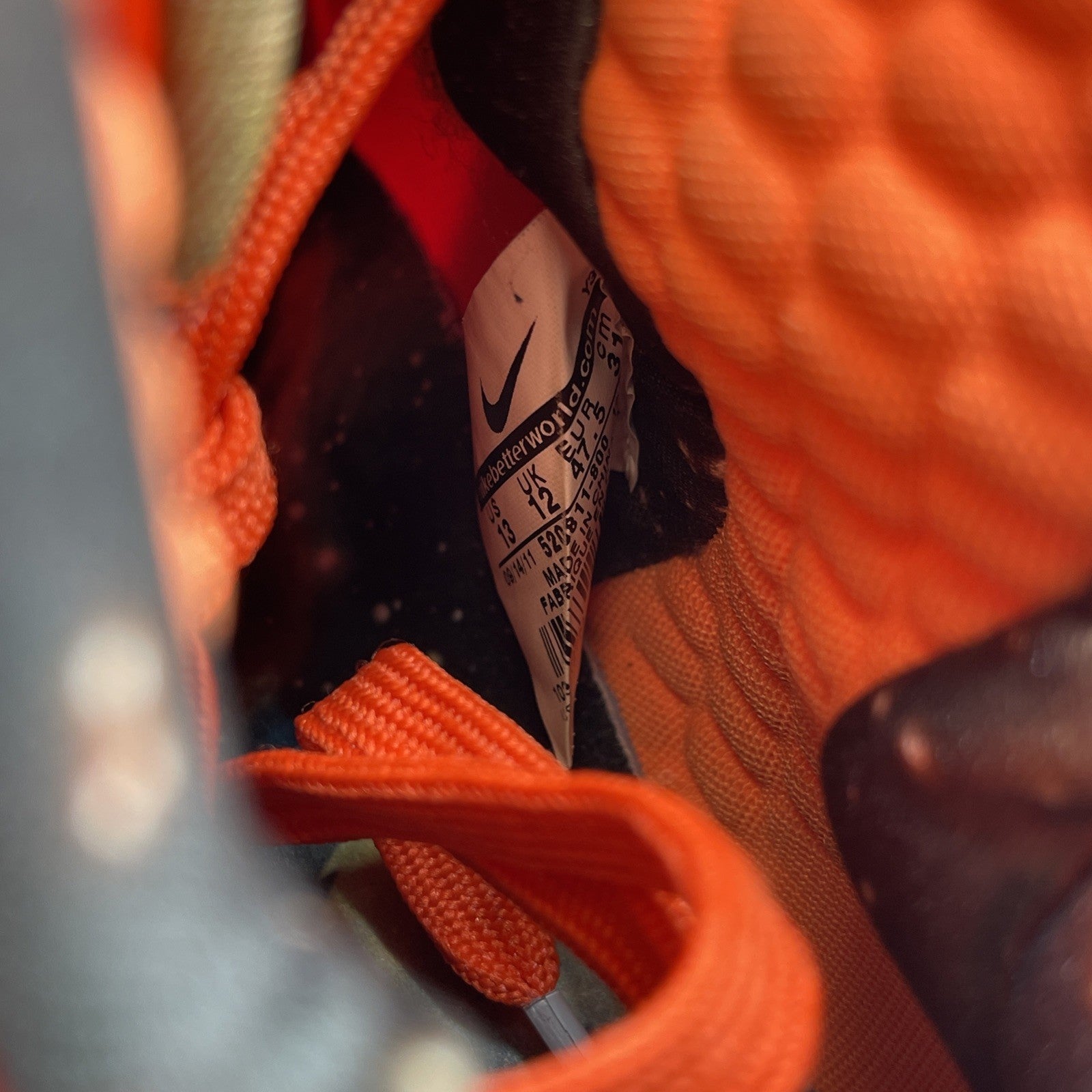 Size 13 - Nike LeBron 9 AS 2012 Big Bang Grey Orange Leather (520811-800)