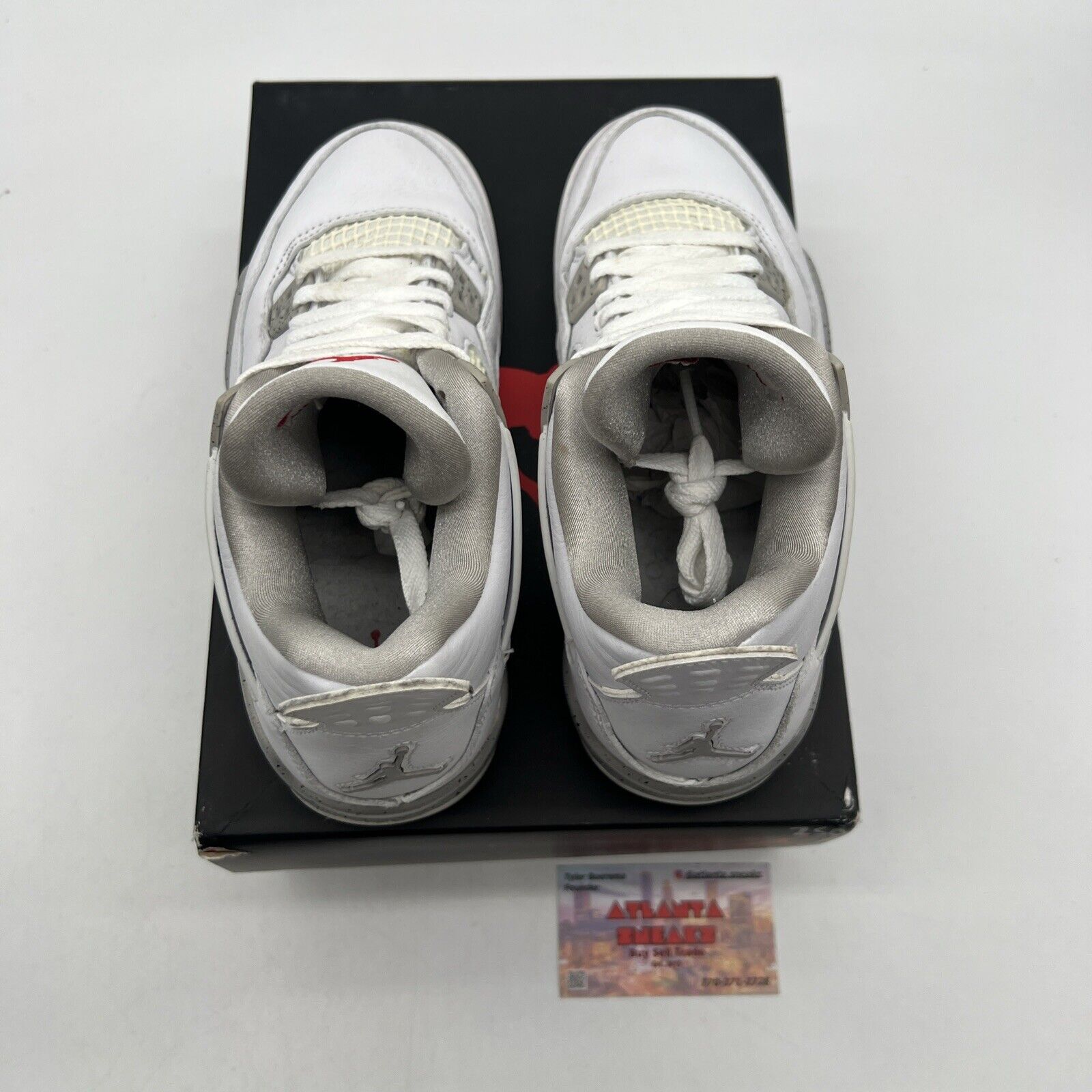 Size 5Y - Jordan 4 Retro Mid White Oreo Red Leather (DJ4699-100)