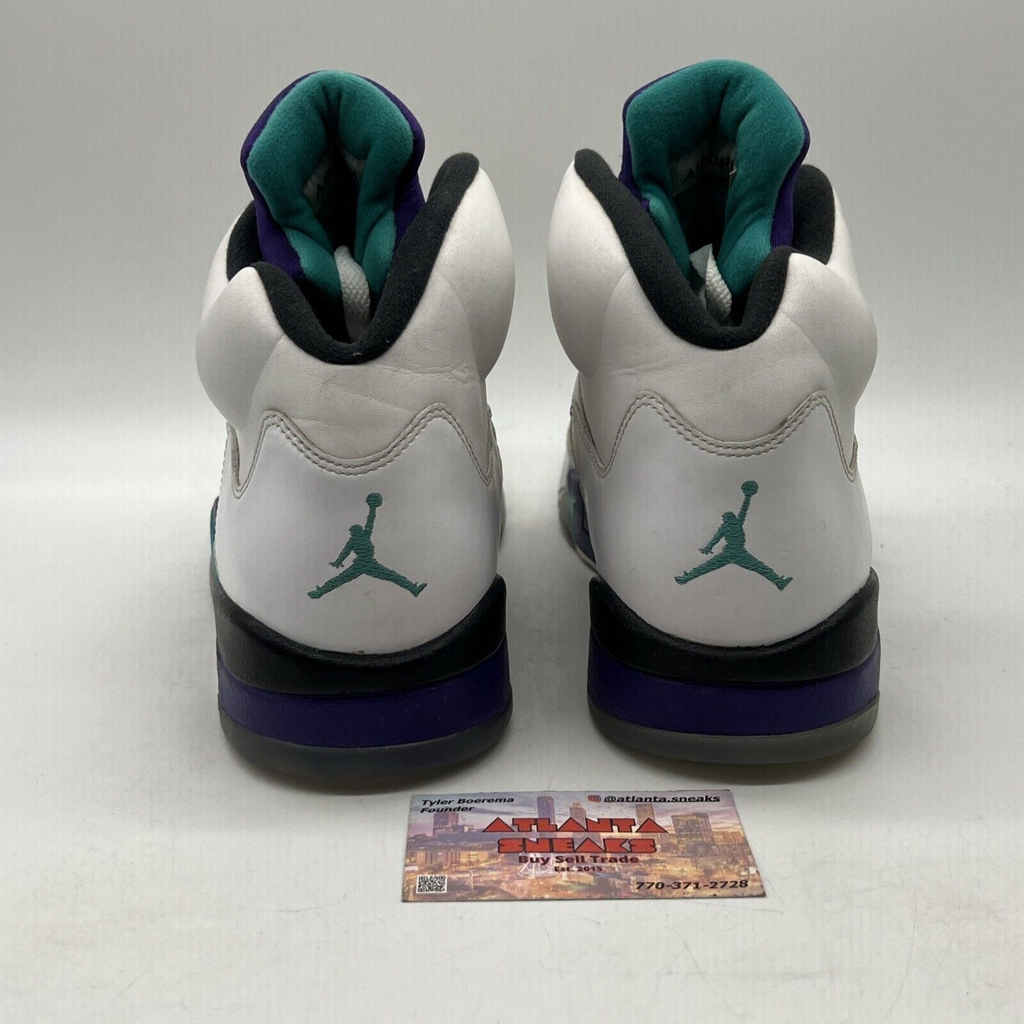 Size 12 - Jordan 5 Retro Grape 2013 White Leather Purple Teal (136027-108)