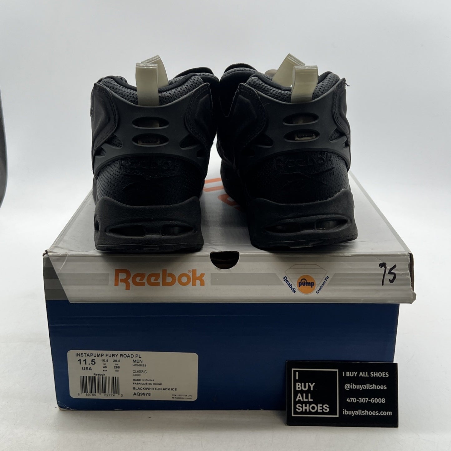 Size 11.5 - Reebok Instapump Fury Road PL Black Ice (AQ9978)
