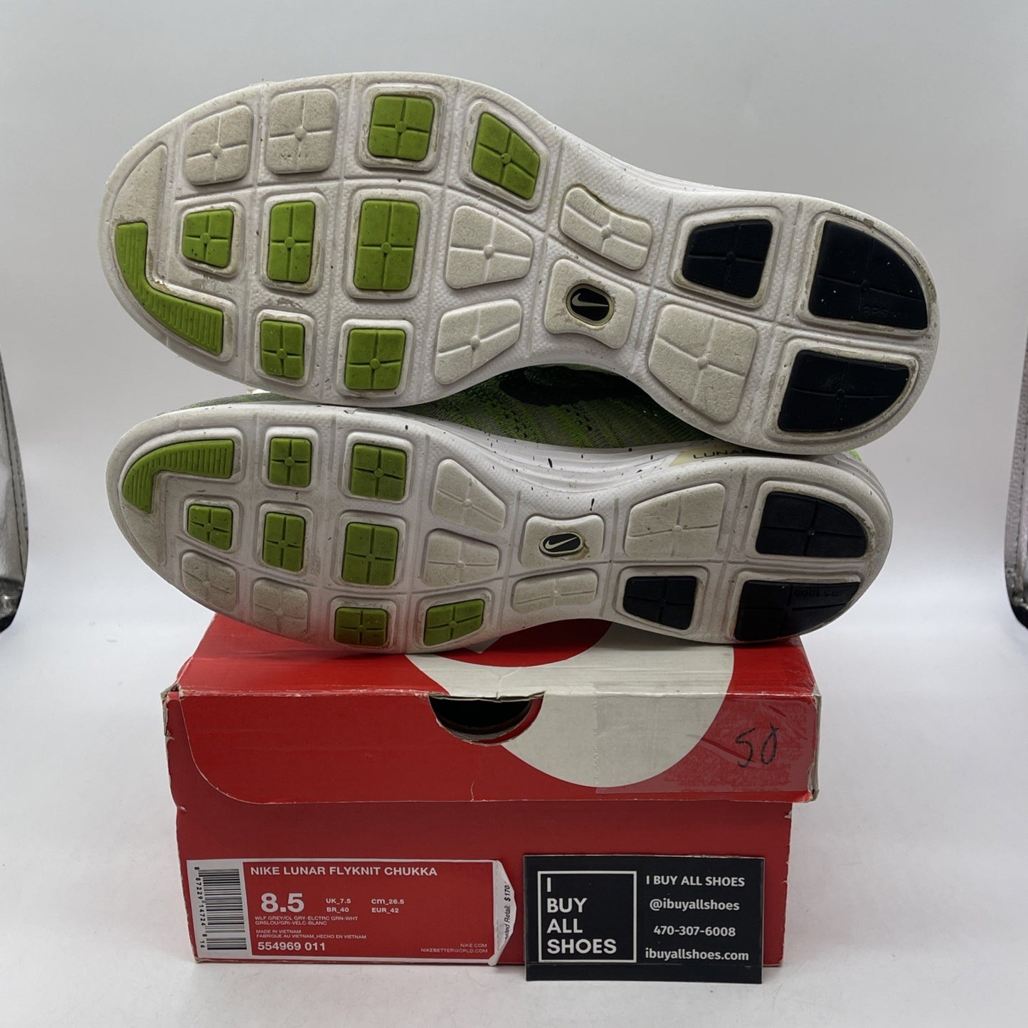 Size 8.5 - Nike Lunar Flyknit Chukka Gray (554969-011)