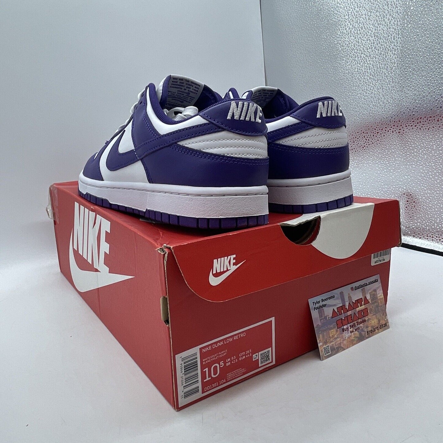 Size 10.5 - Nike Dunk Low Retro Court Purple 2022 White Leather (DD1391-104)