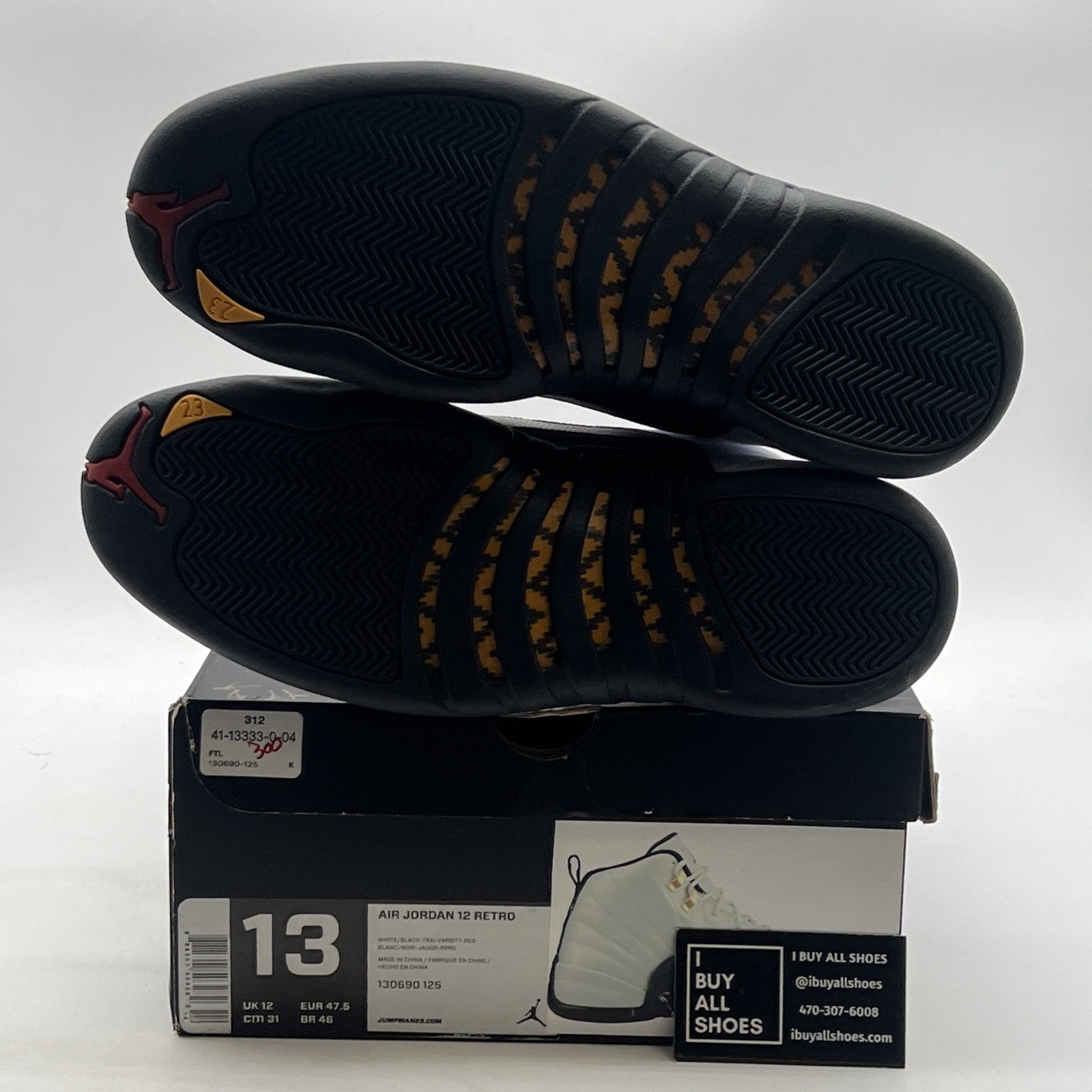 Size 13 - Air Jordan 12 Retro taxi release 2013 (130690-125)