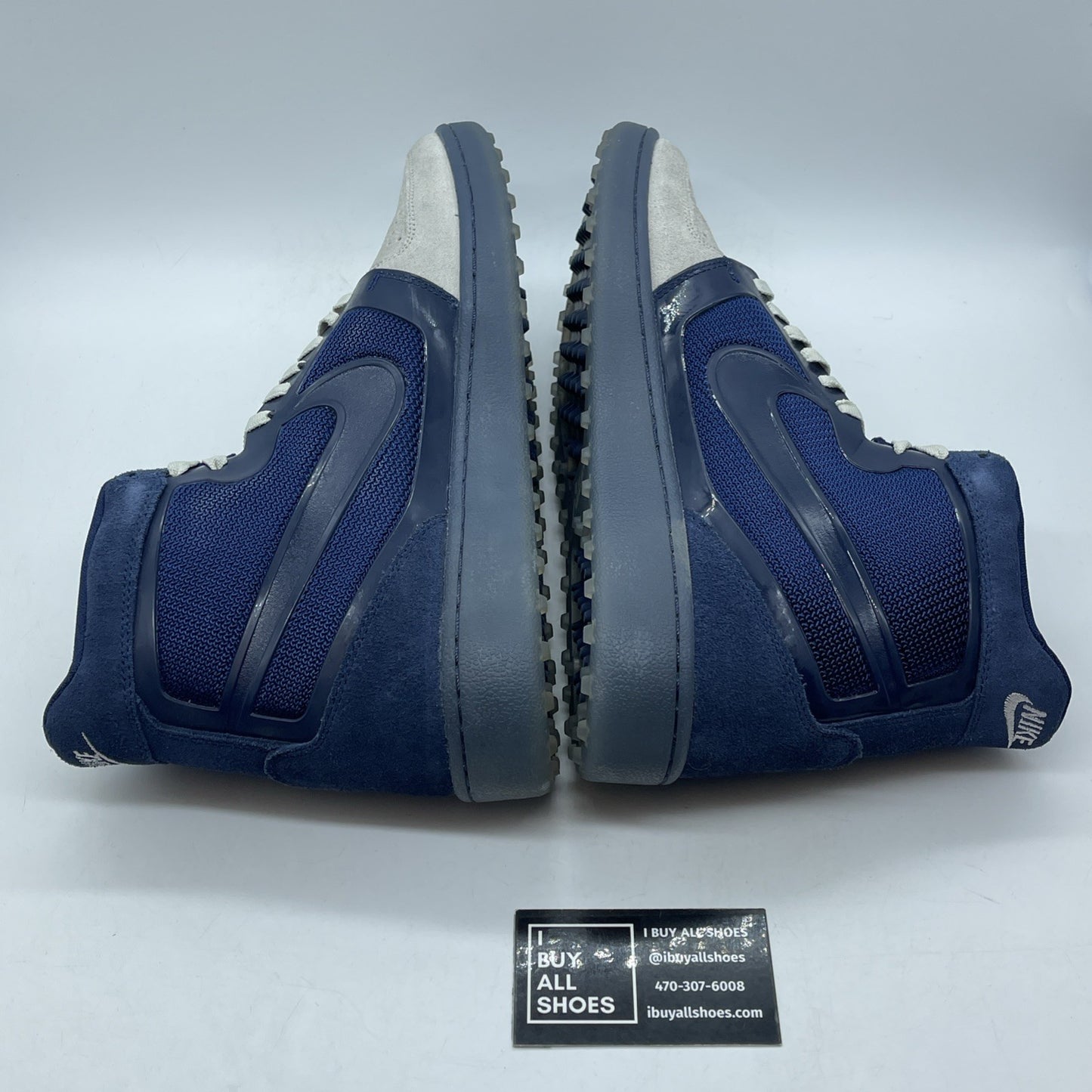 Size 13 - Nike Clean Sweep Premium vintage high top Gray Blue (536852-040)