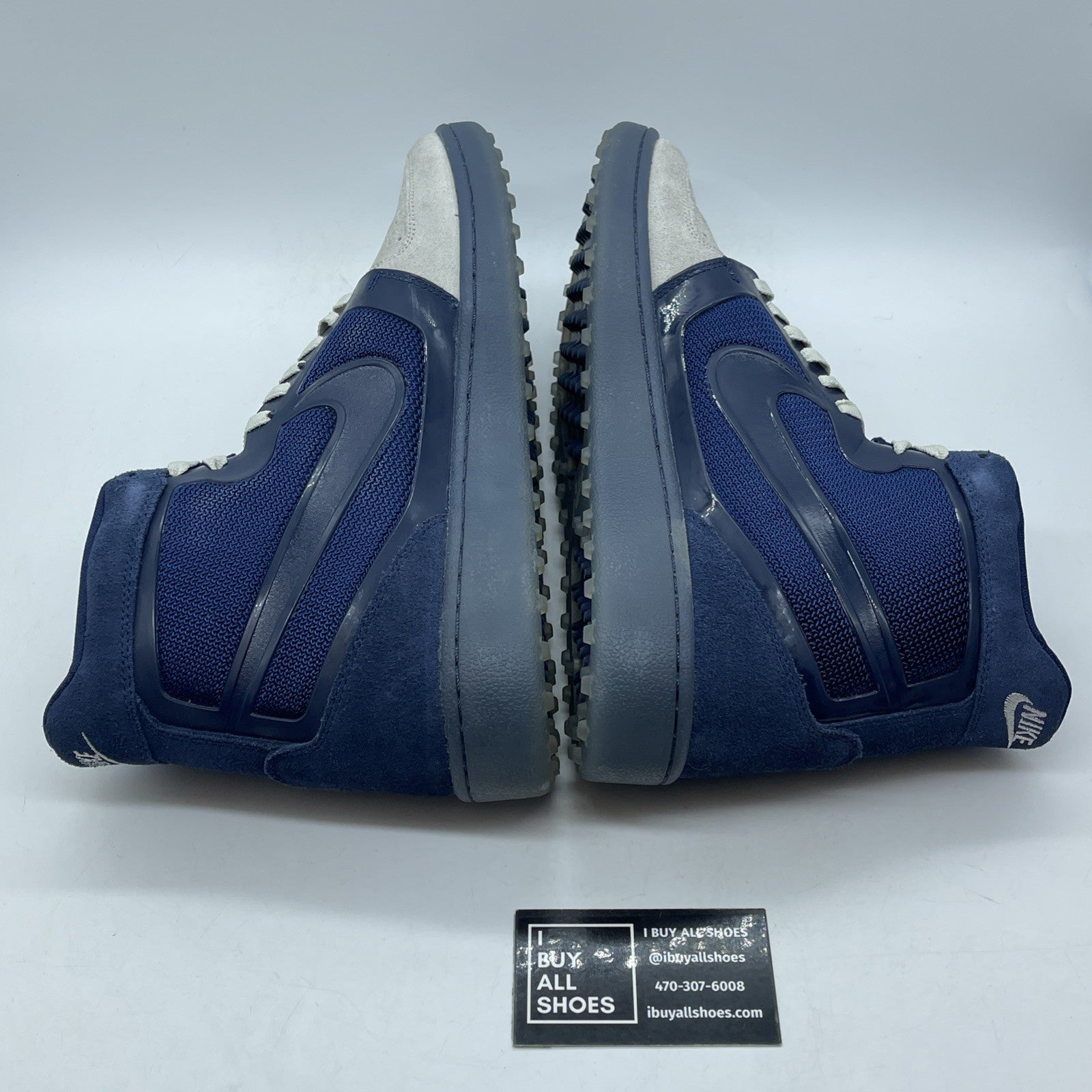 Size 13 - Nike Clean Sweep Premium vintage high top Gray Blue (536852-040)