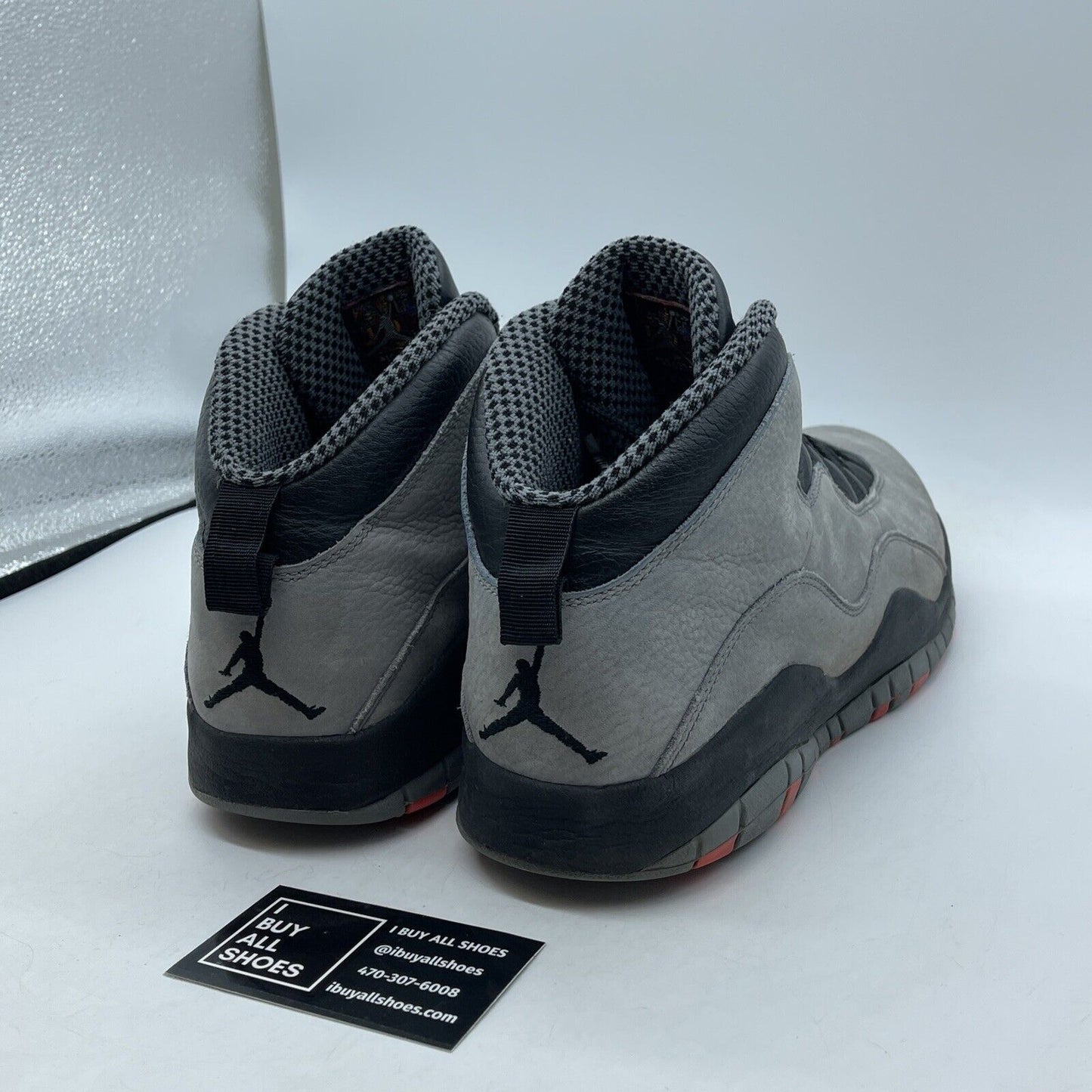Size 12 - Air Jordan 10 Retro Cool Grey Black Orange Suede Leather (310805-023)