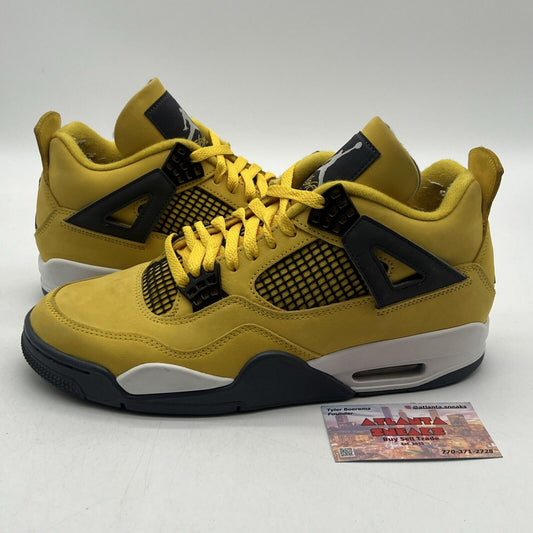 Size 9.5 - Jordan 4 Retro Mid Lightning Yellow Grey Suede White (CT8527-700)