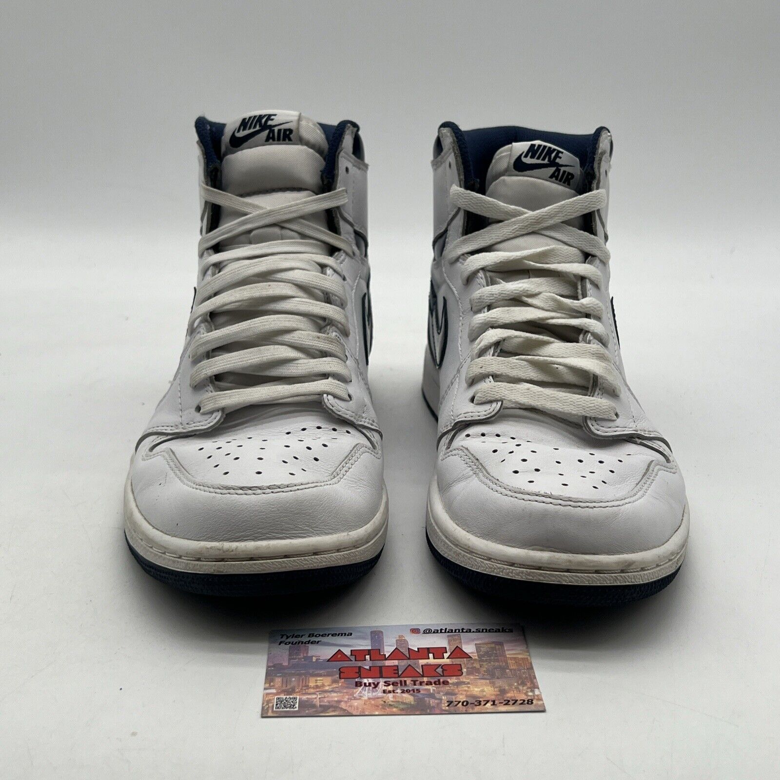 Size 9.5 - Air Jordan 1 Retro OG High Metallic Navy (555088-106)