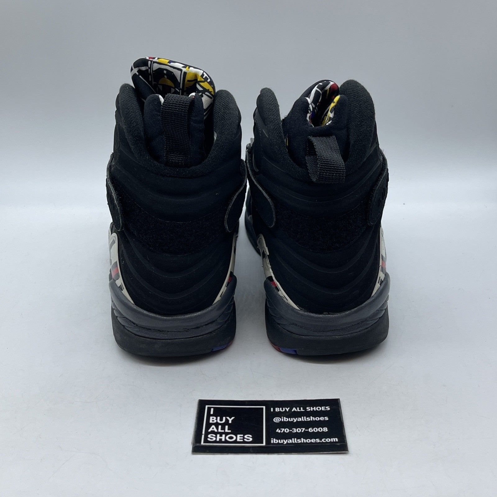 Size 13 - Air Jordan 8 Retro 2007 Playoff Black White Red Suede (305381-061)