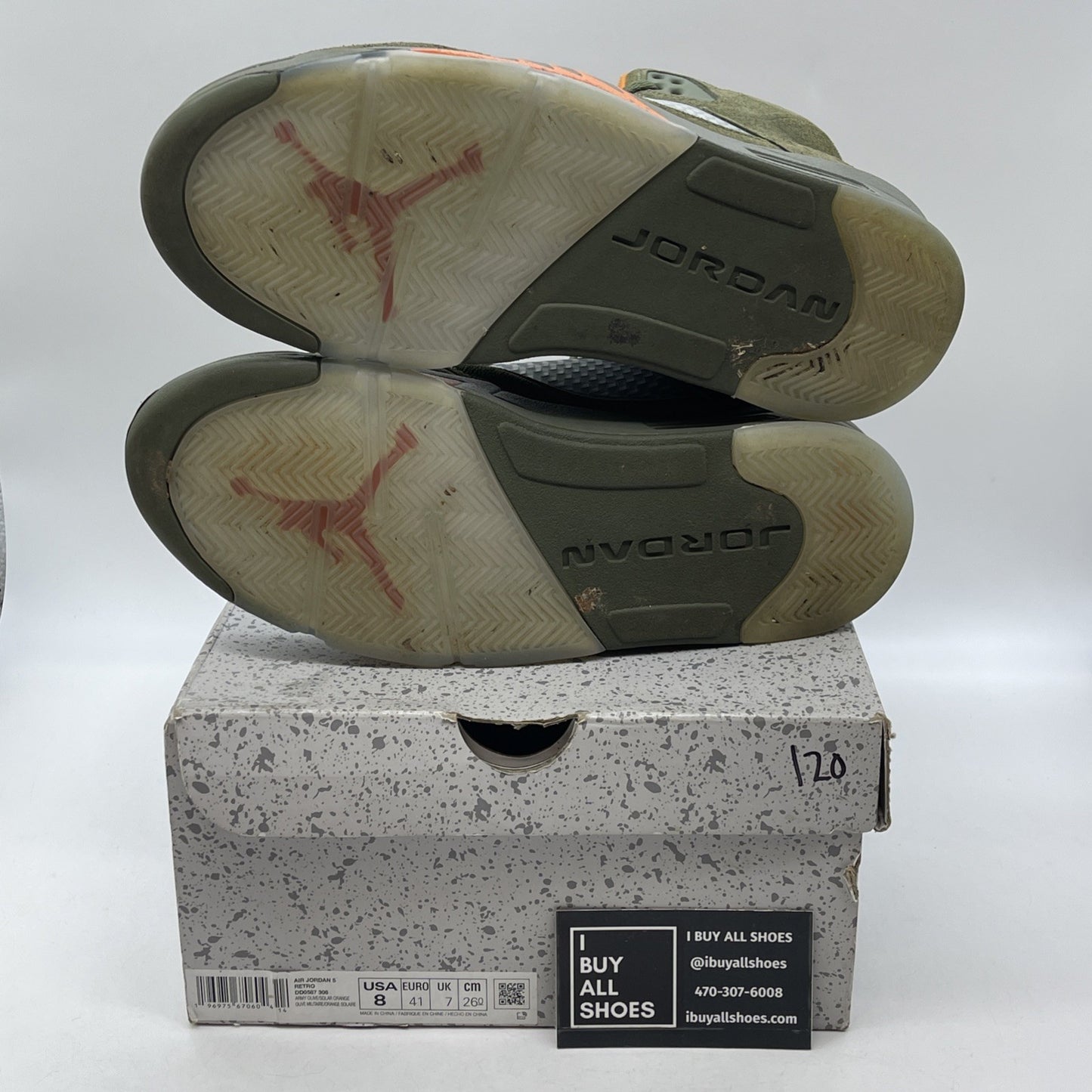 Size 8 - Air Jordan 5 Retro 2024 Olive Orange Suede (DD0587-308)