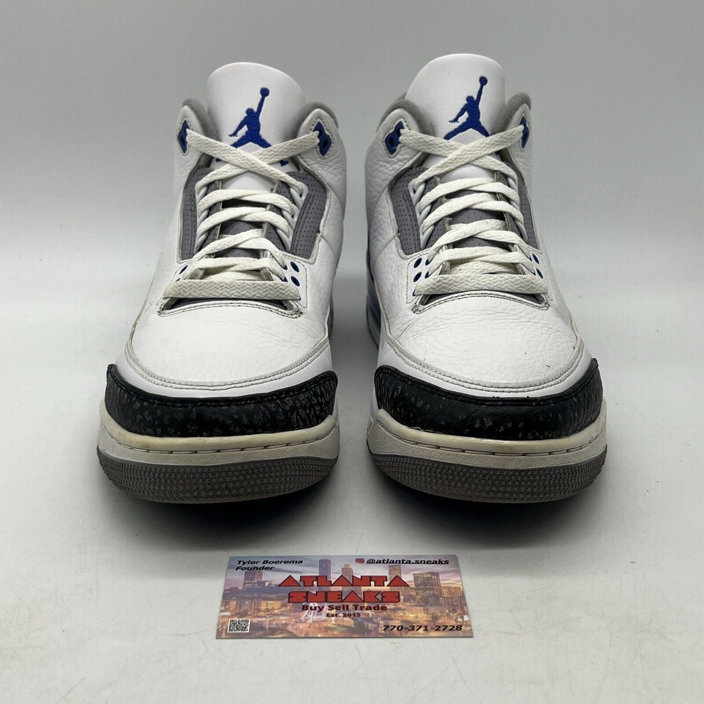 Size 12 - Jordan 3 Retro Mid Racer Blue Black White Leather (CT8532-145)