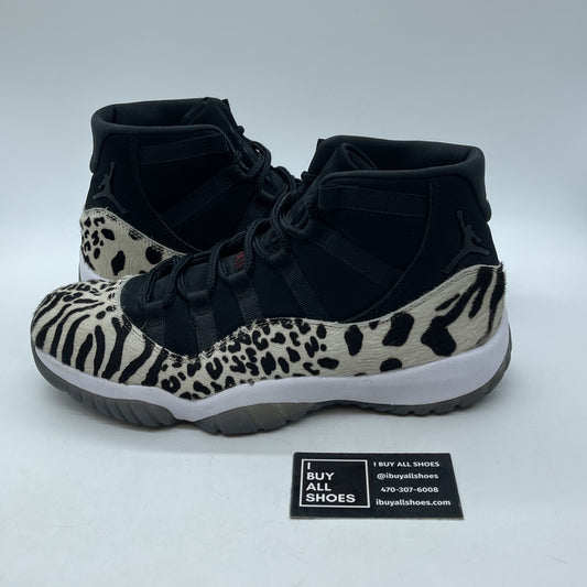 Size 12W- Air Jordan 11 Retro Animal Instinct Black White Suede (AR0715-010)