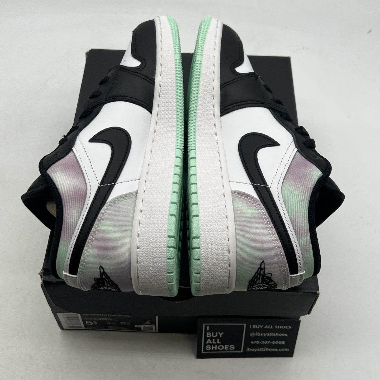 Size 5.5Y - Nike Air Jordan 1 Low SE Tie Dye White Mint Foam Youth (DQ2514-100)