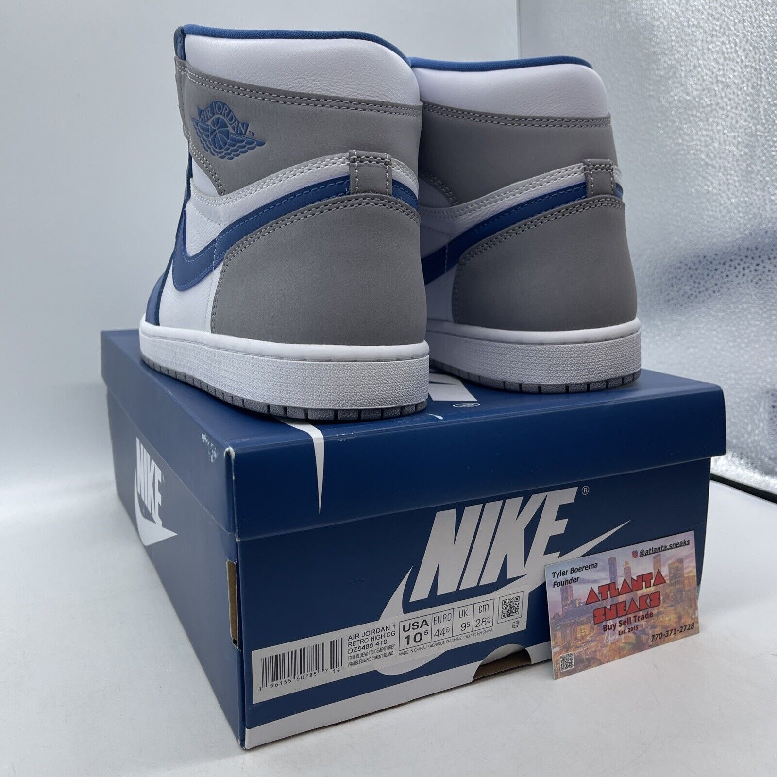 Size 10.5 - Jordan 1 Retro OG High True Blue Grey White Suede (DZ5485-410)