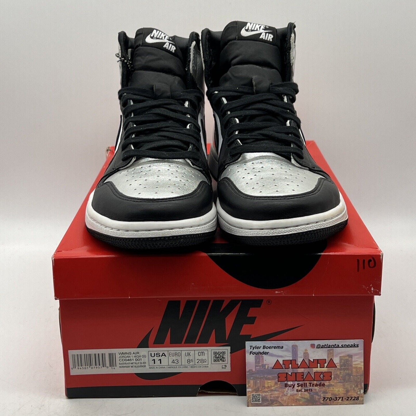 Size 11 - Jordan 1 High OG Metallic Silver Black White Silver (CD0461-001)