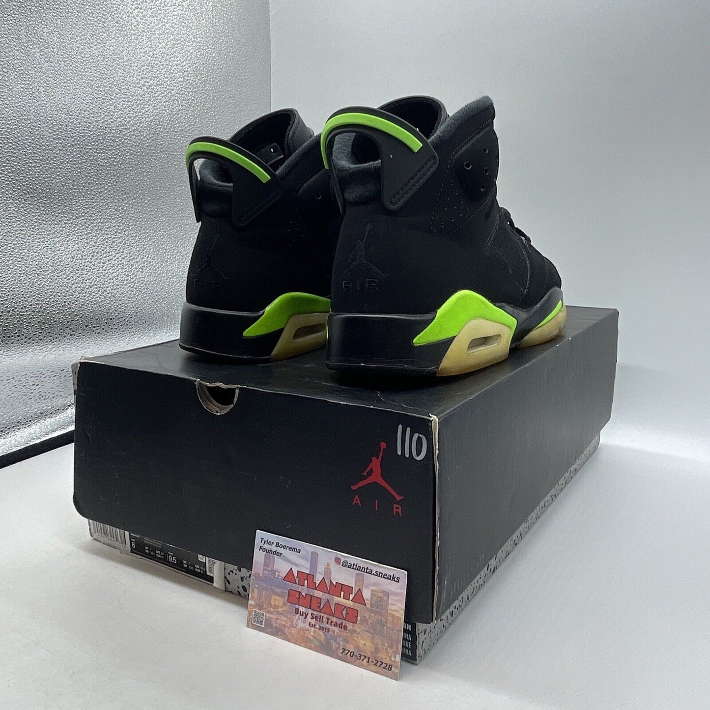 Size 8 - Jordan 6 Retro Electric Green Black Suede (CT8529-003)