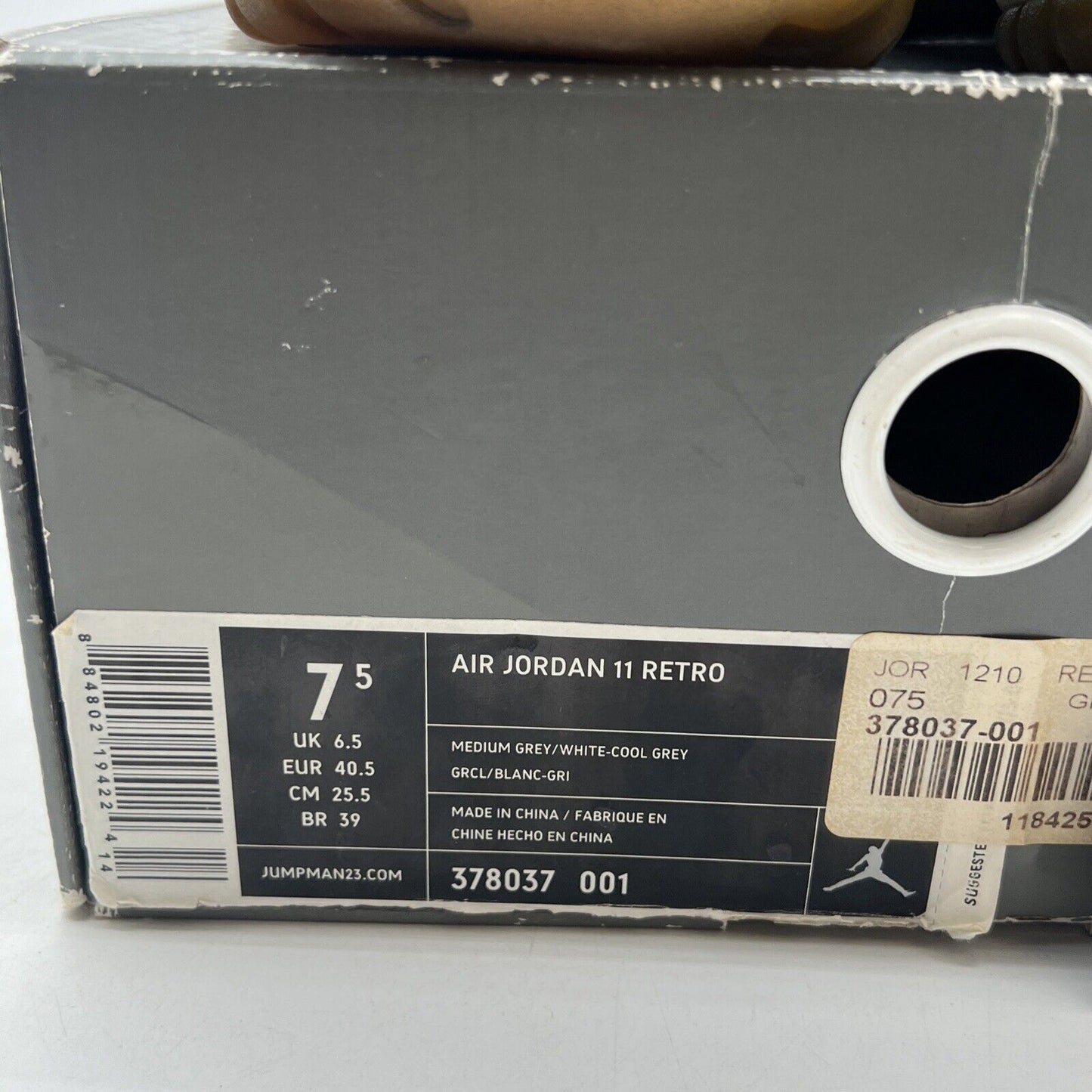 Size 7.5 - Air Jordan 11 Retro 2010 Cool Grey (378037-001)