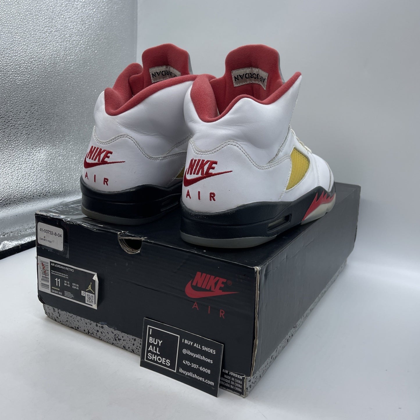 Size 11 - Jordan 5 Retro Mid Fire Red White Black Leather (DA1911-102)