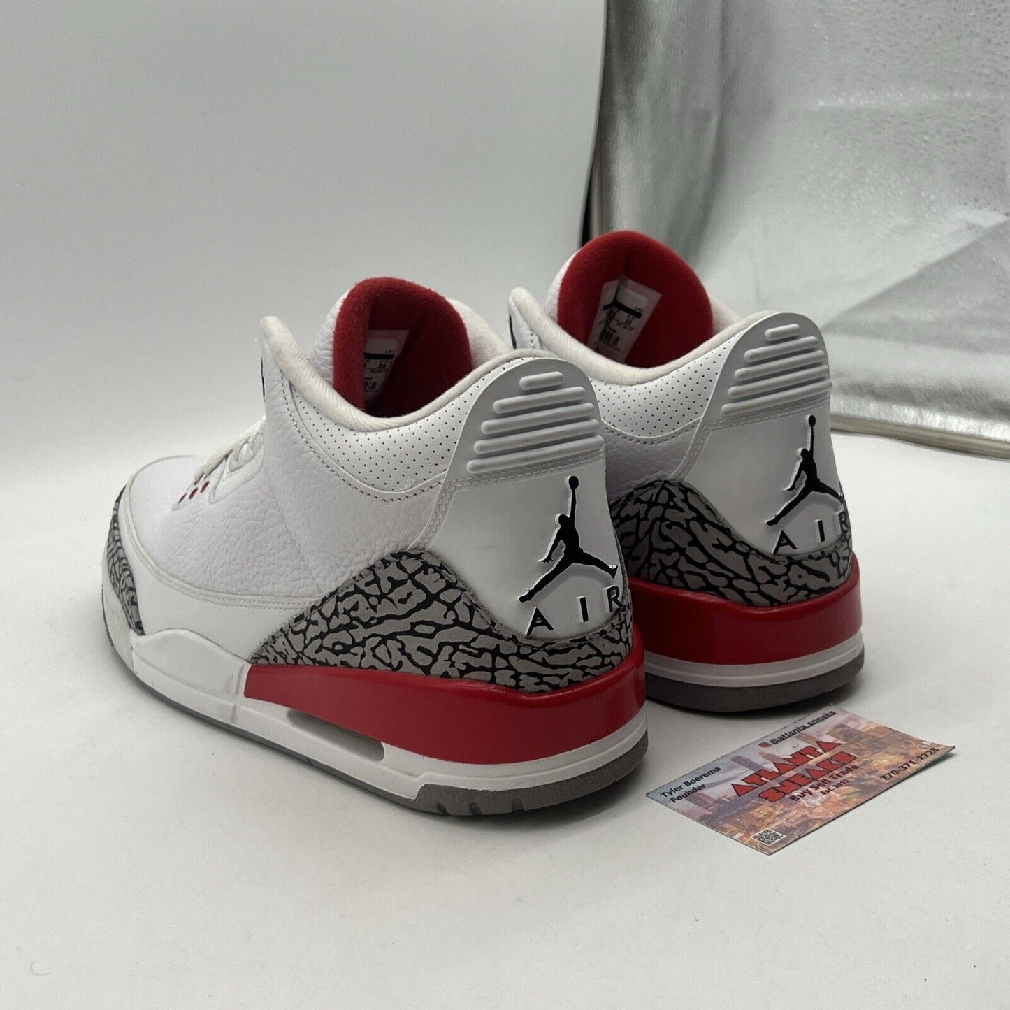 Size 12 - Jordan 3 Retro Hall of Fame 2018 White Black Red Leather (136064-116)