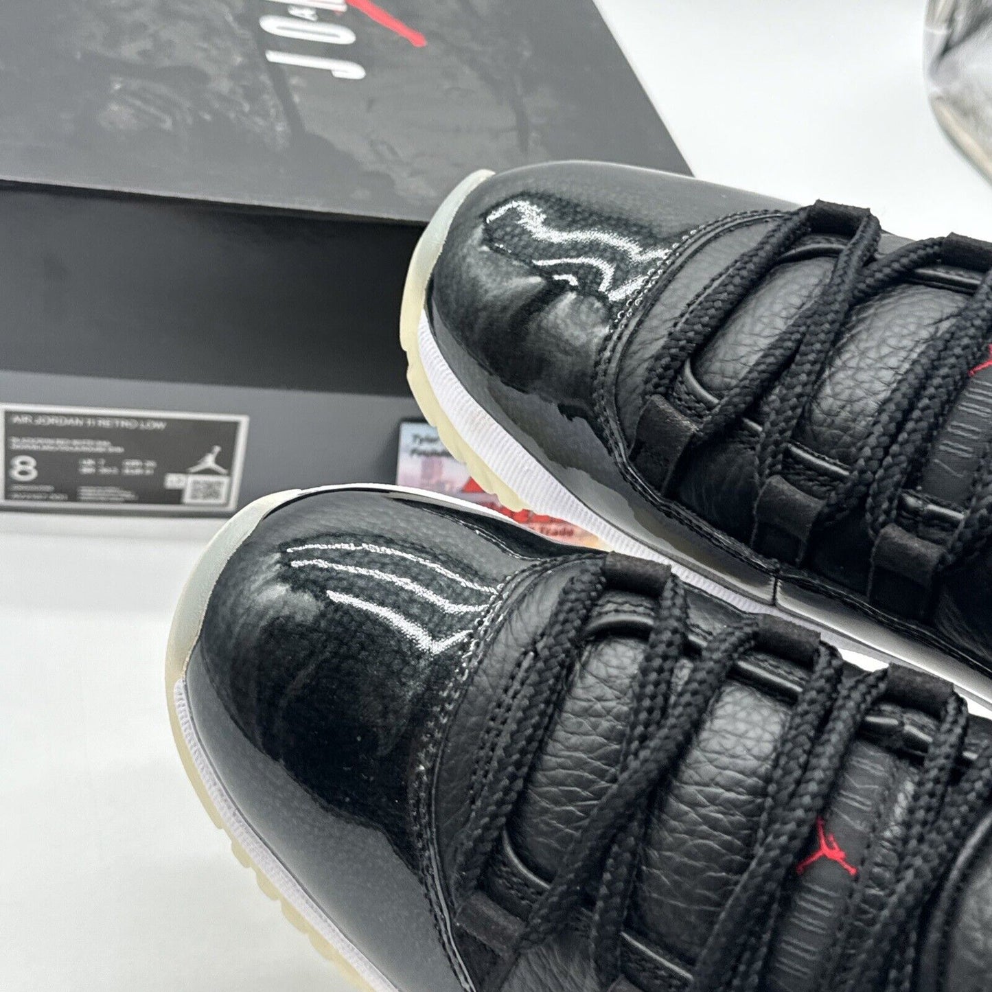 Size 8 - Jordan 11 Retro Low 72-10 Premium Tumbled Leather Black Icy Sole OG All