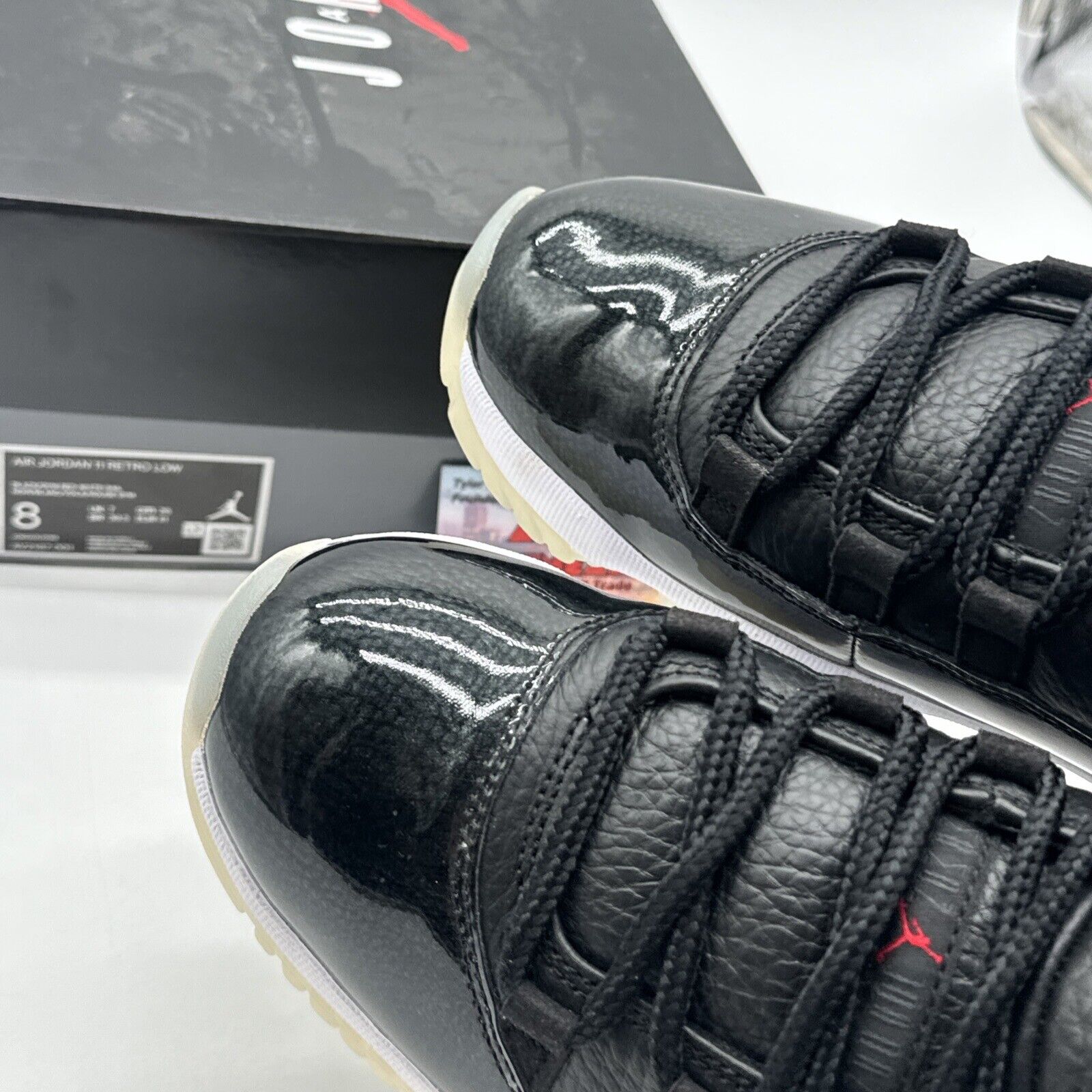 Size 8 - Jordan 11 Retro Low 72-10 Premium Tumbled Leather Black Icy Sole OG All