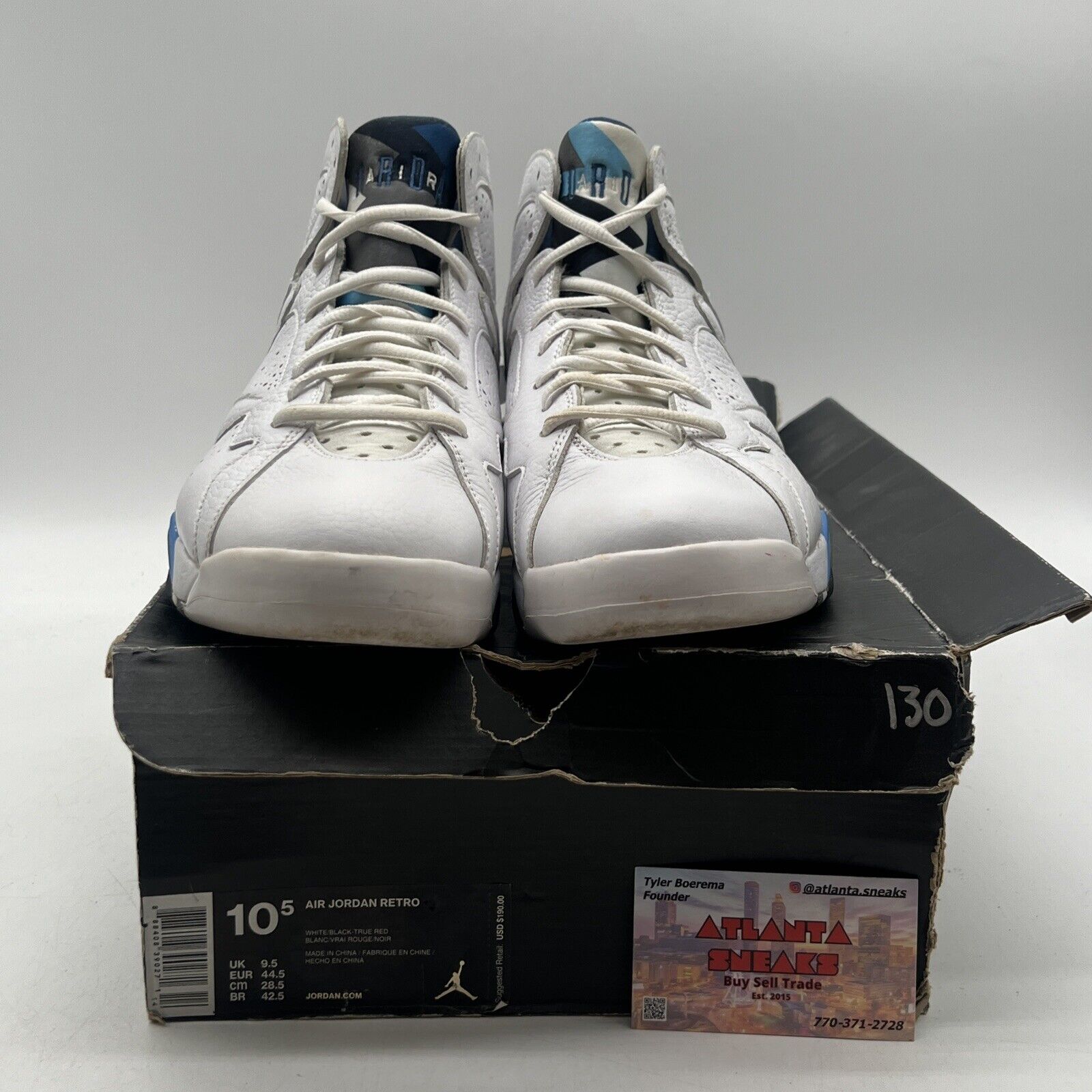 Size 10.5 - Air Jordan 7 Retro 2015 French Blue White Leather (304775-107)