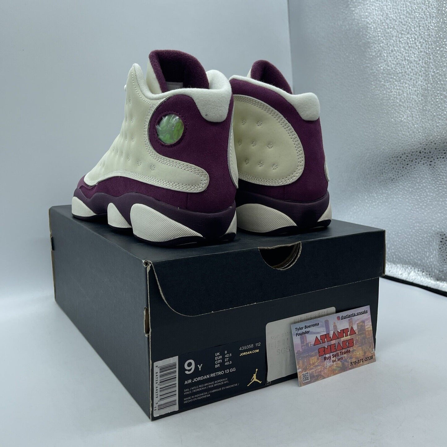 Size 9Y - Air Jordan 13 Retro Bordeaux Tan Burgundy Suede (439358-112)