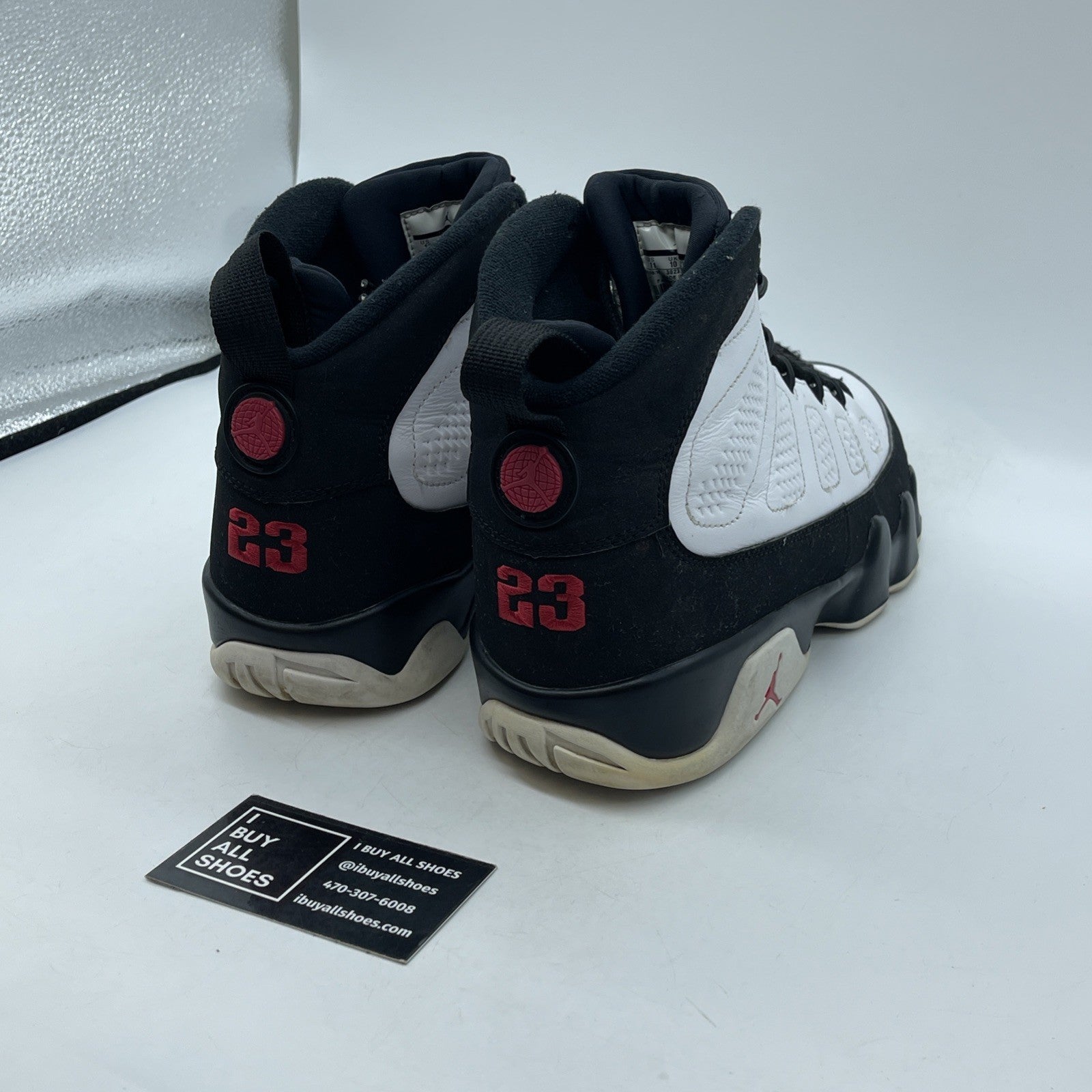 Size 11 - Jordan 9 Retro space jam 2016 Black White Suede Leather (302370-112)