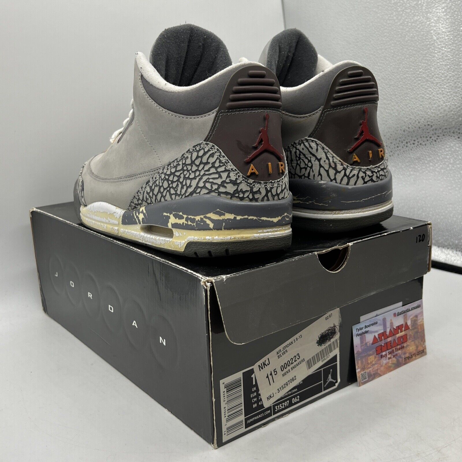 Size 11.5 - Air Jordan 3 Retro LS 2006 Cool Grey White Suede (315297-062)