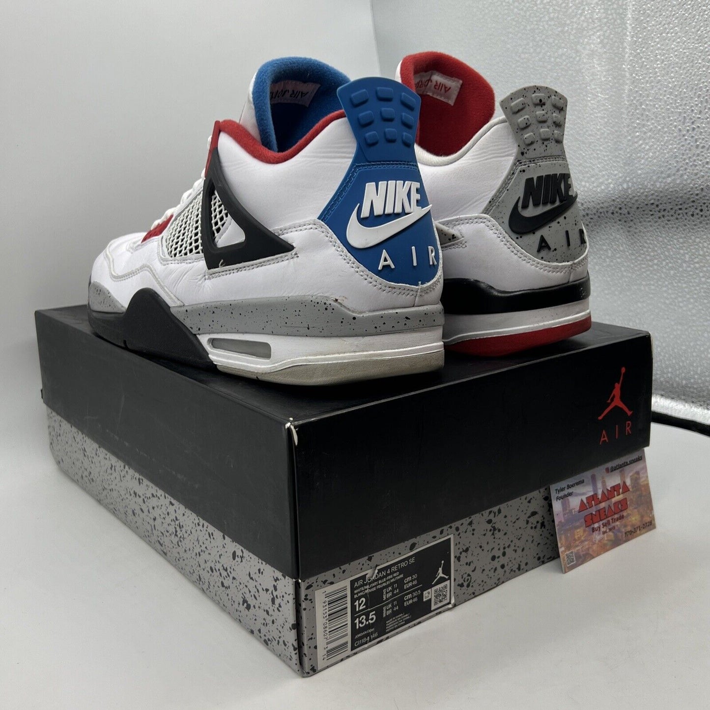 Size 12 - Jordan 4 Retro SE Mid What The 4 White Black Grey Red (CI1184-146)