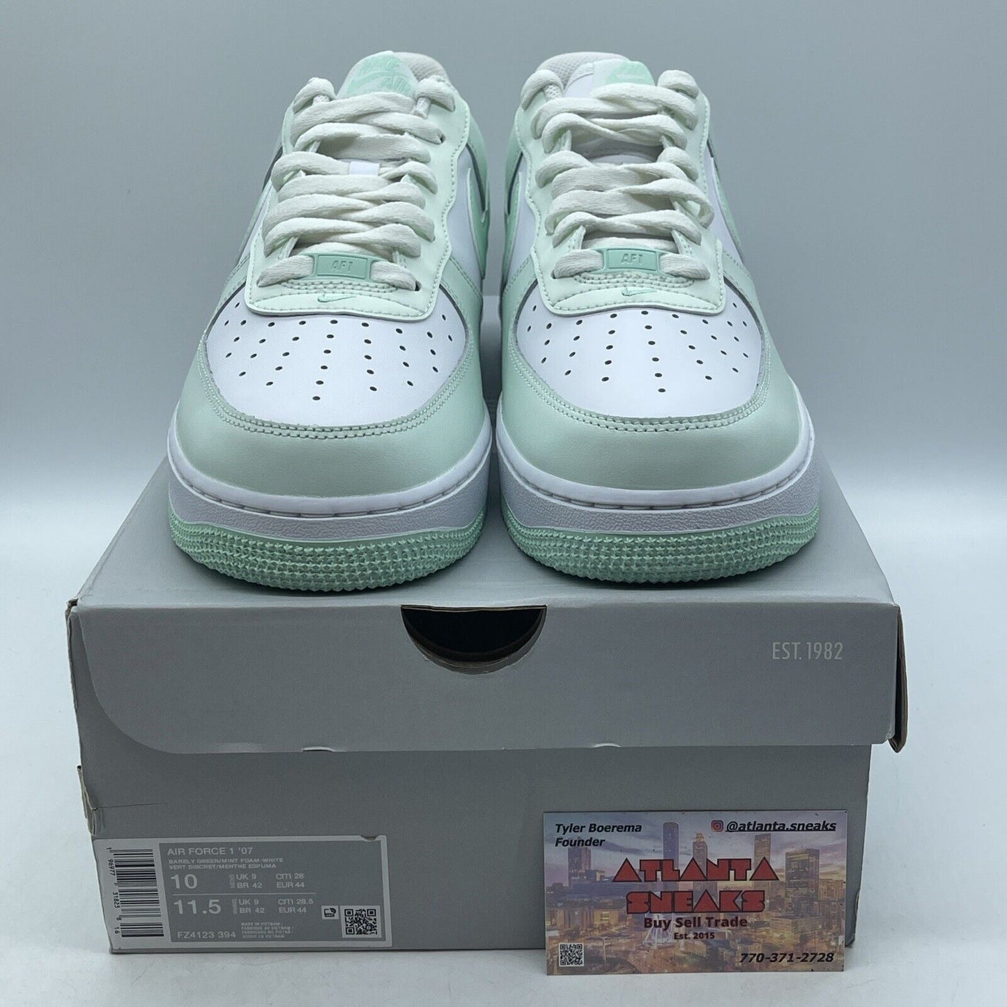 Size 10 - Nike Air Force 1 Low Mint Foam Mint Green White Leather (FZ4123-394)