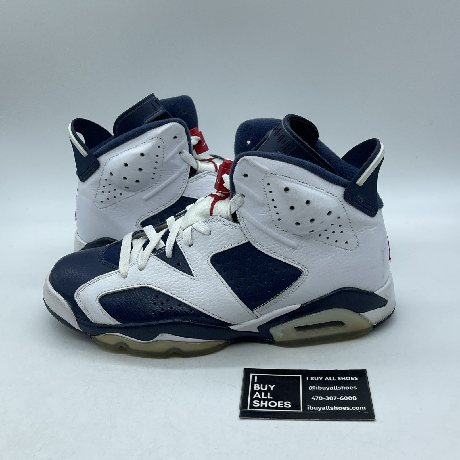 Size 9 - Air Jordan 6 Retro 2012 Olympic Blue White Leather (384664-130)
