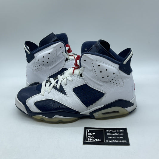Size 9 - Air Jordan 6 Retro 2012 Olympic Blue White Leather (384664-130)