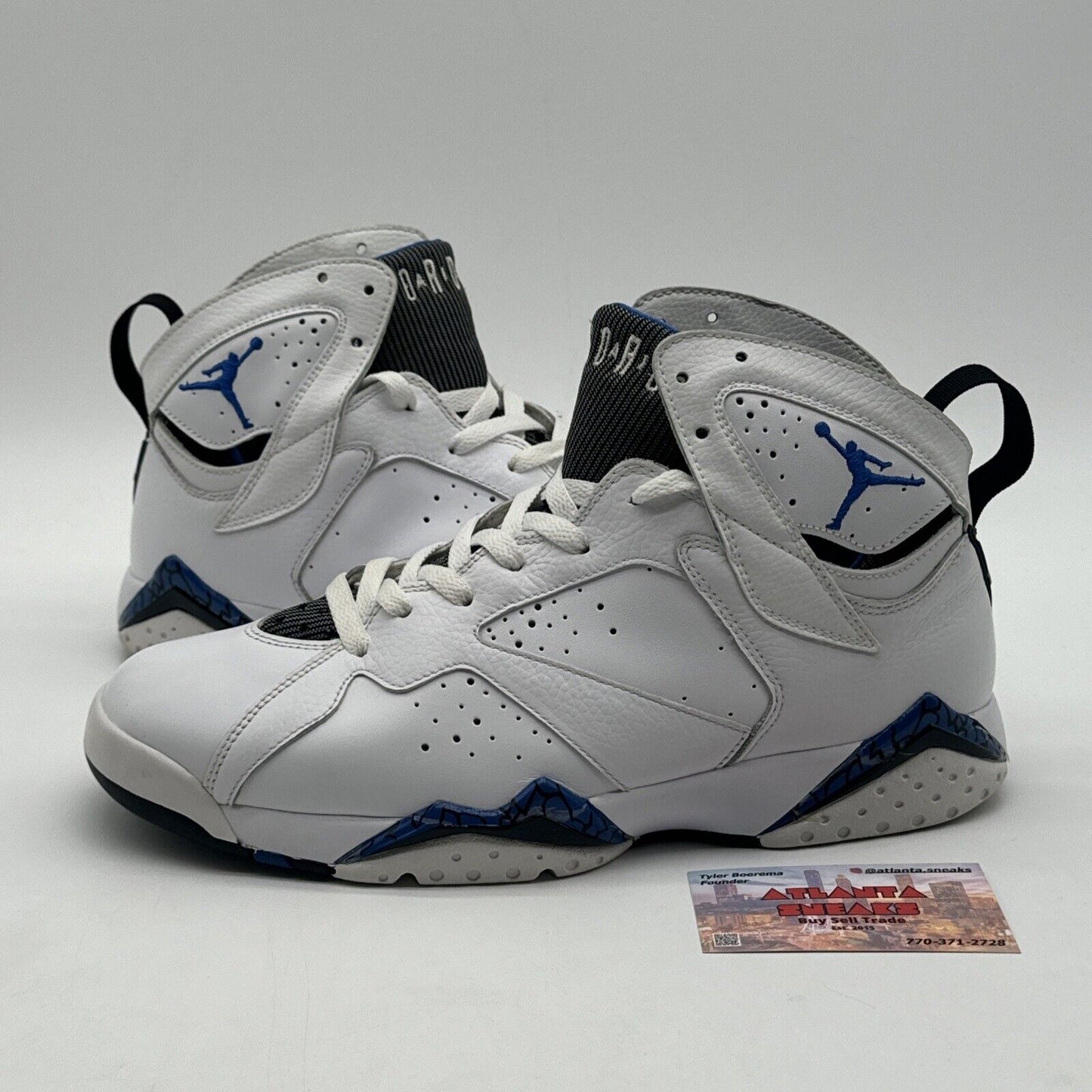 Size 10 - Jordan 7 Retro Orlando 2009 White Blue Rare Leather OG Tumbled Premium