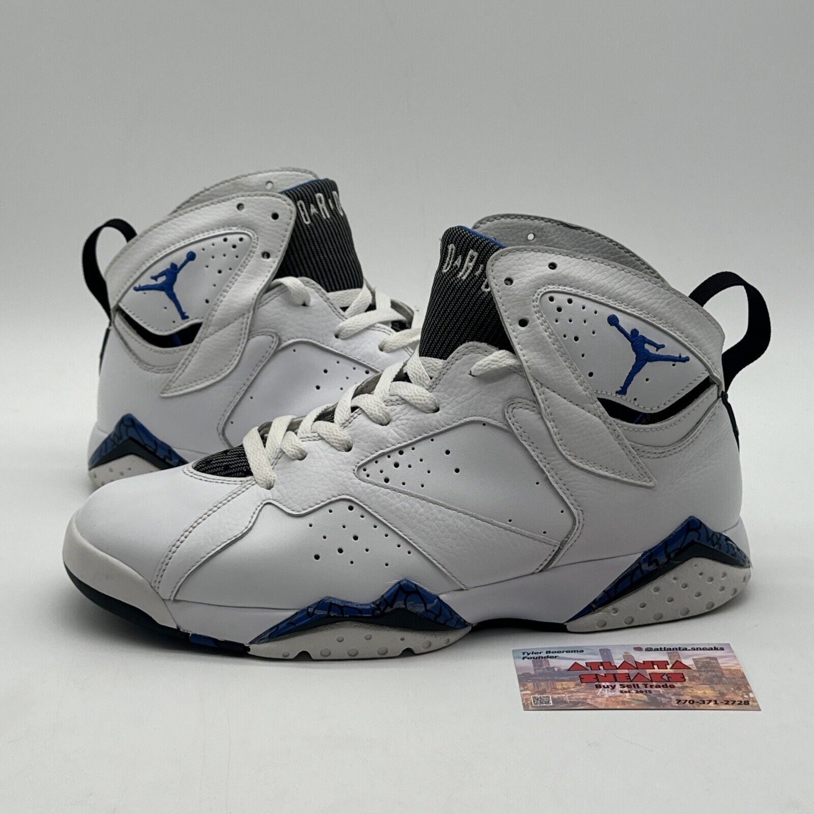 Size 10 - Jordan 7 Retro Orlando 2009 White Blue Rare Leather OG Tumbled Premium