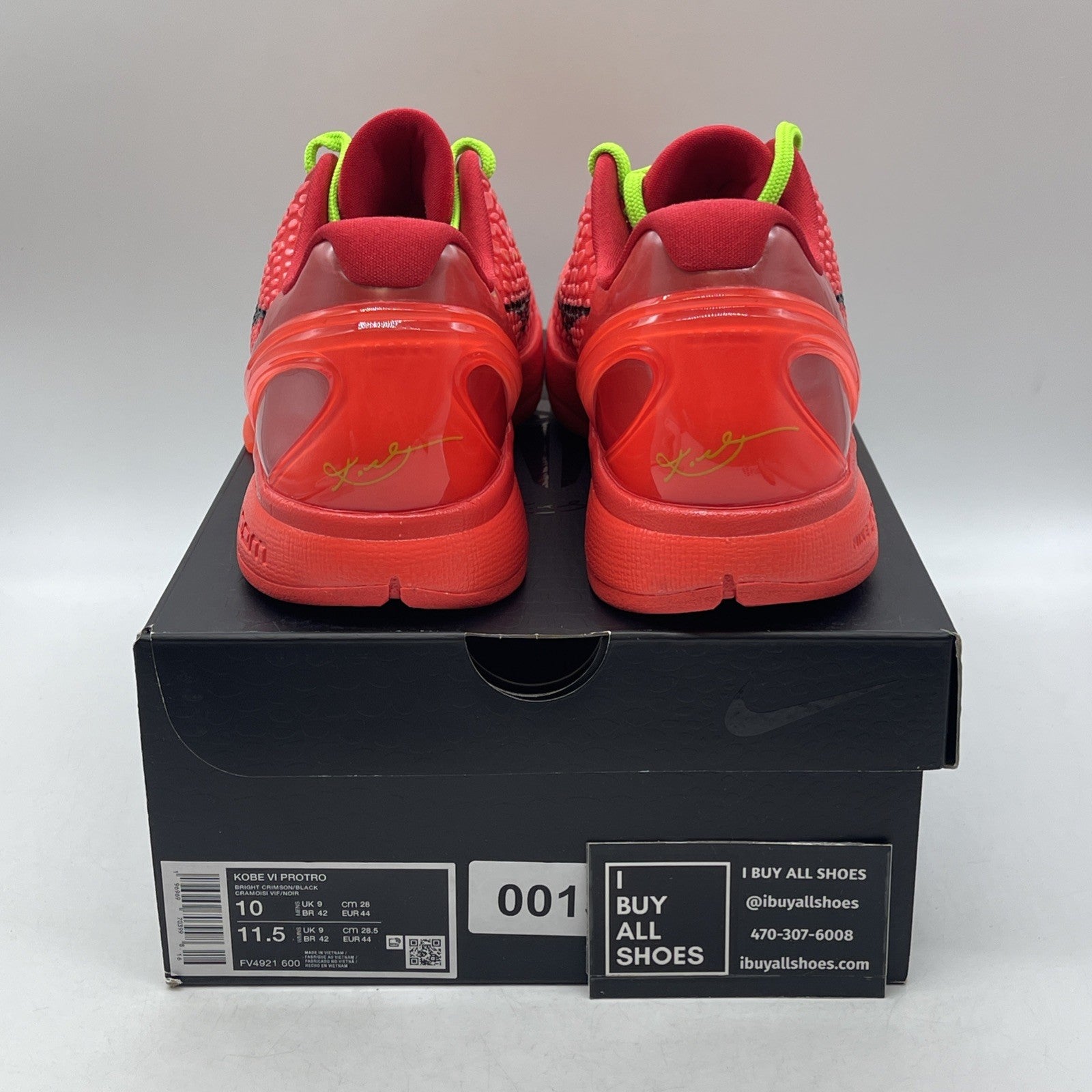 Size 10 - Nike Kobe 6 Protro Low Reverse Grinch (FV4921-600)