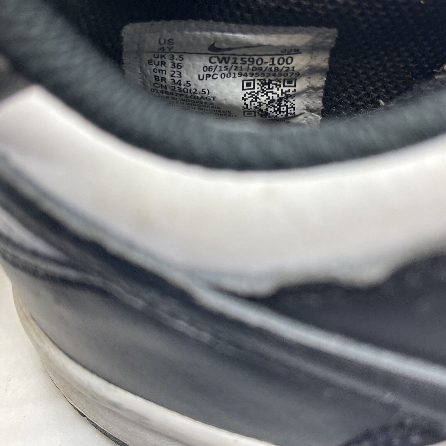 Size 4Y - Dunk Low GS Black white Leather Suede  (CW1590-100)
