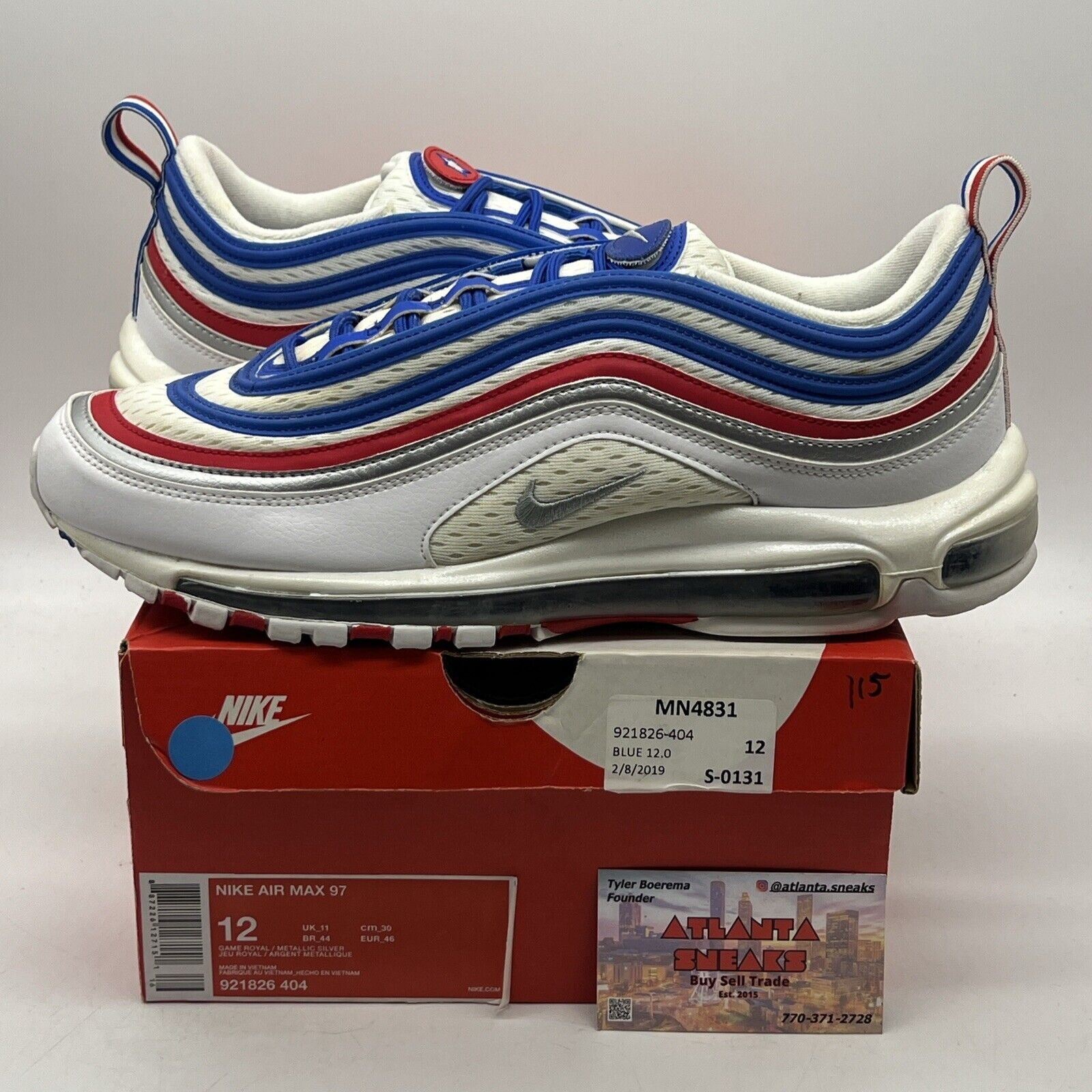 Size 12 - Nike Air Max 97 All Star Jersey Red White Blue Leather (921826-404)