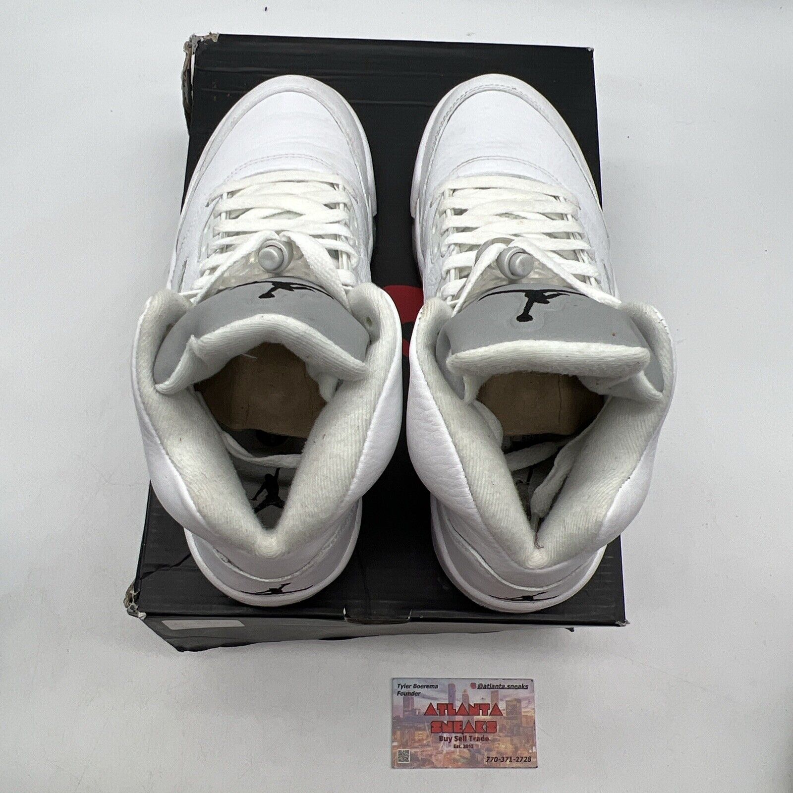 Size 8 - Air Jordan 5 Retro 2015 Metallic White Grey Leather (136027-130)